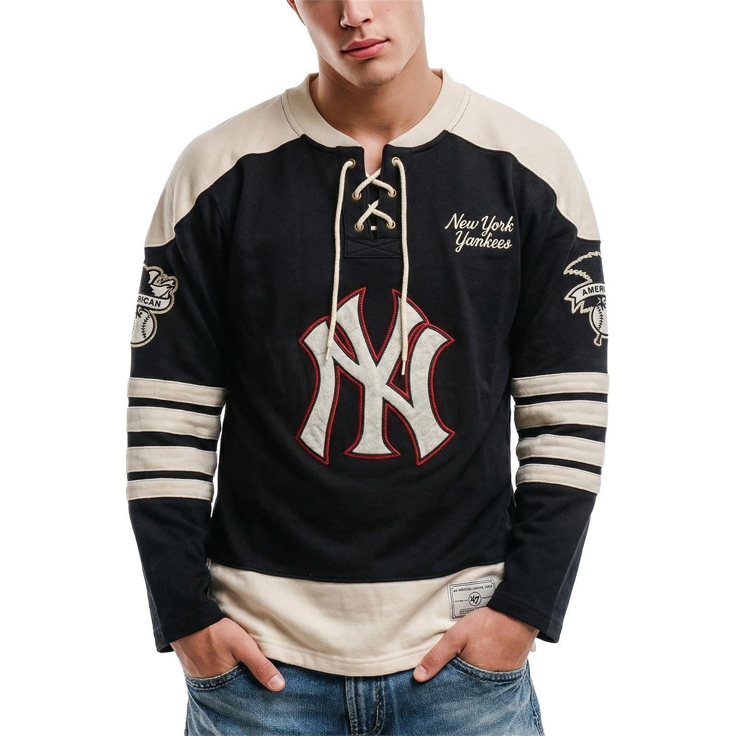 '47 Brand Sweater Sweatpulli '47 New York Yankees Swep Check Lacer