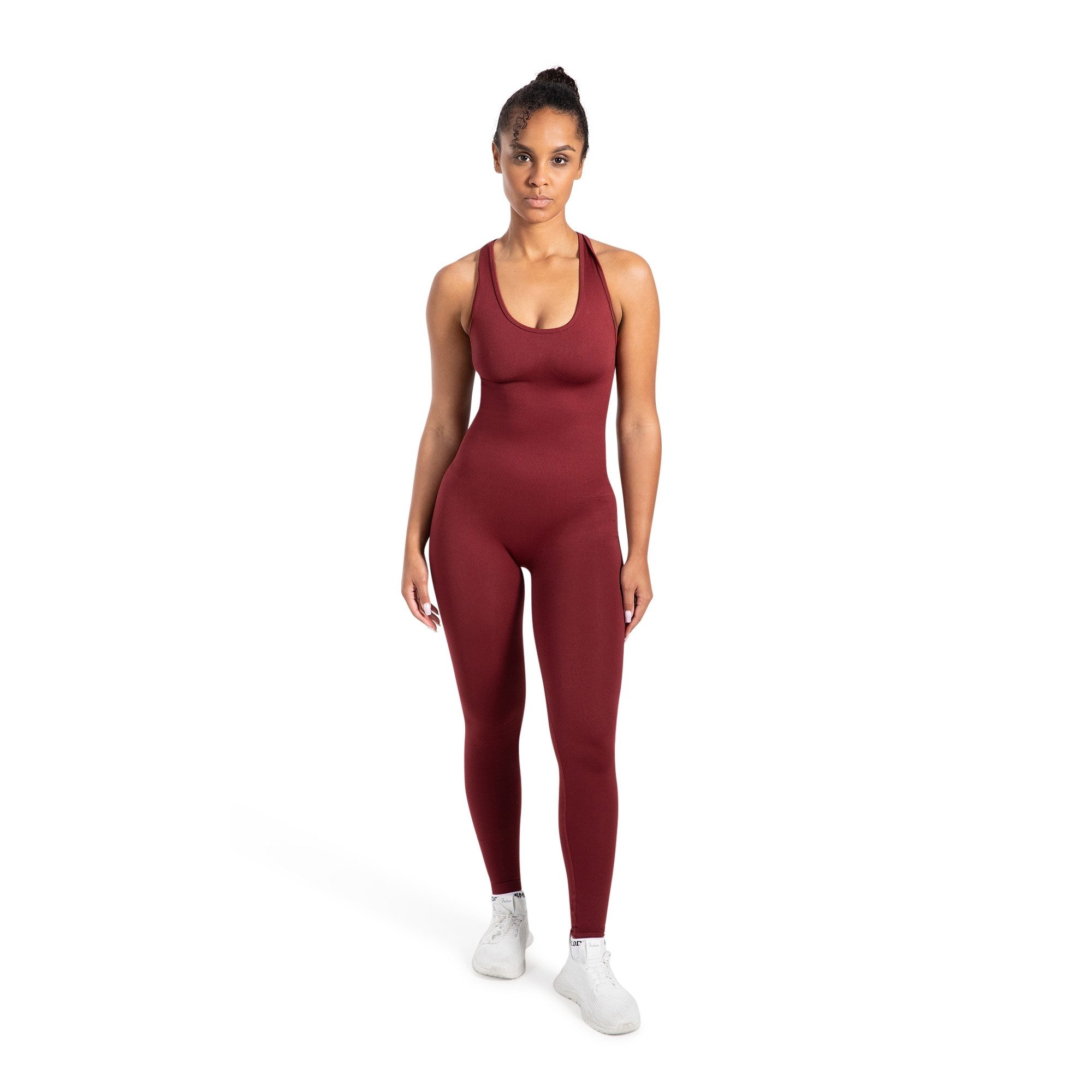 Smilodox Jumpsuit Elsie, Seamless Einteiler, Racerback, Ganzkörperanzug figurformend Sportanzug geripptes Material, Overall atmungsaktiv, Workout Yoga