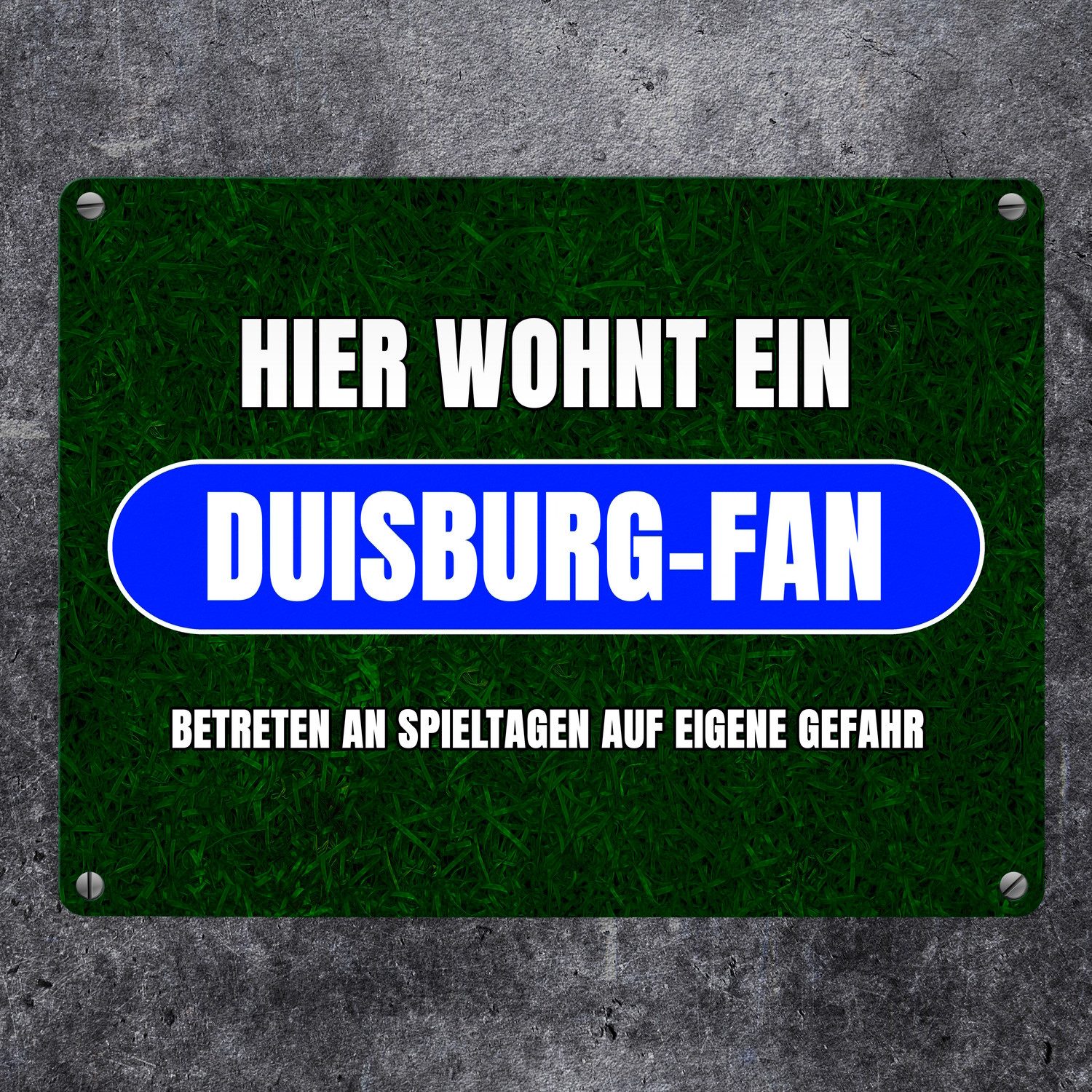 speecheese Metallschild Hier wohnt ein Duisburg-Fan Metallschild in 15x20 c günstig online kaufen