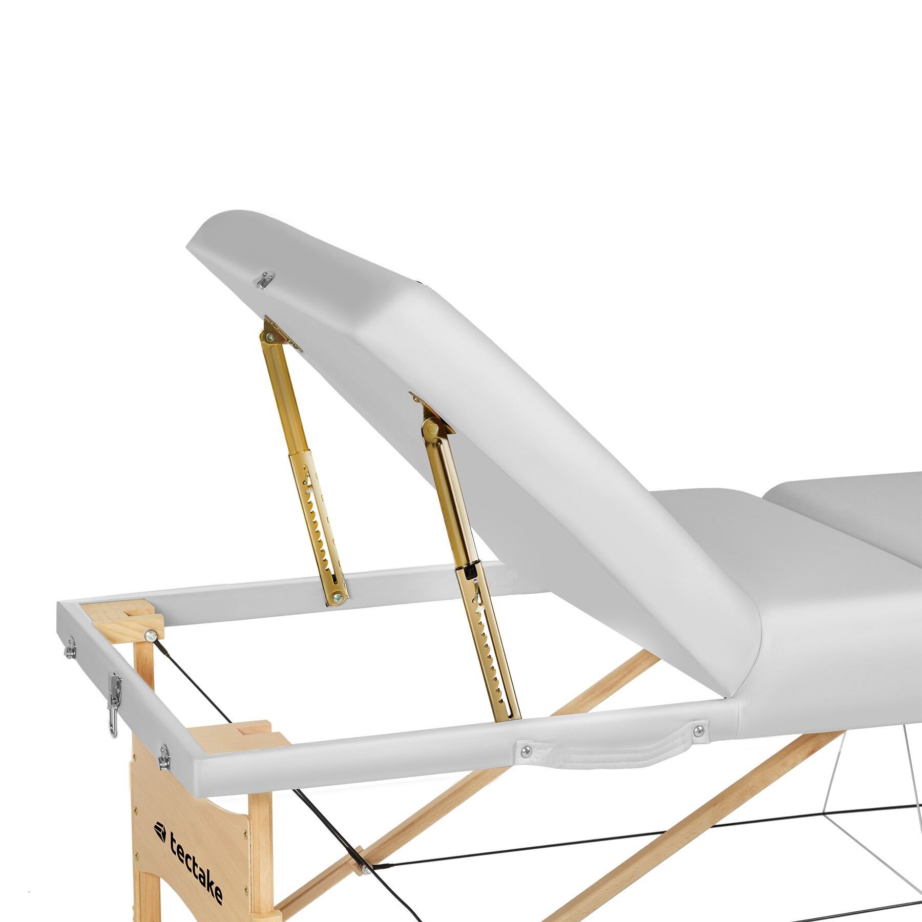 tectake Massageliege 3-Zonen-Massagetisch-Set, 218 x 102 x 90 cm, Polsterung 7,5 cm (Kosmetikliege Somwang, 1-St., in weiß), Breite 70 cm, Tragetasche, mit Holzgestell, klapp- & höhenverstellbar