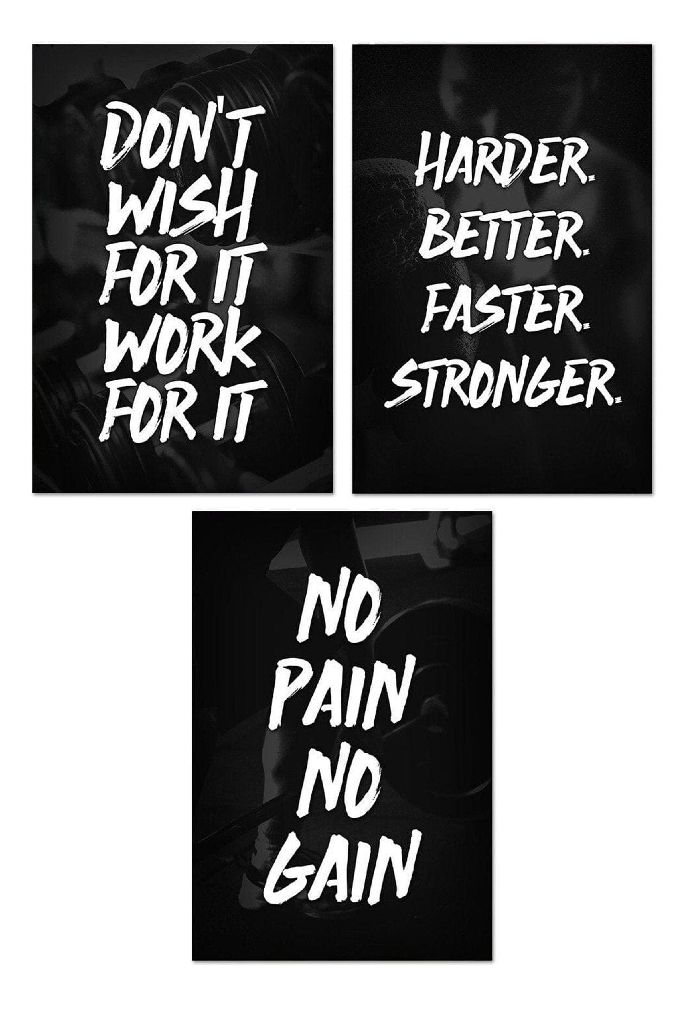 JUSTGOODMOOD Poster Motivation Gym Training Zitate Wandbilder Wohnzimmer Schlafzimmer Deko, A (1 St)
