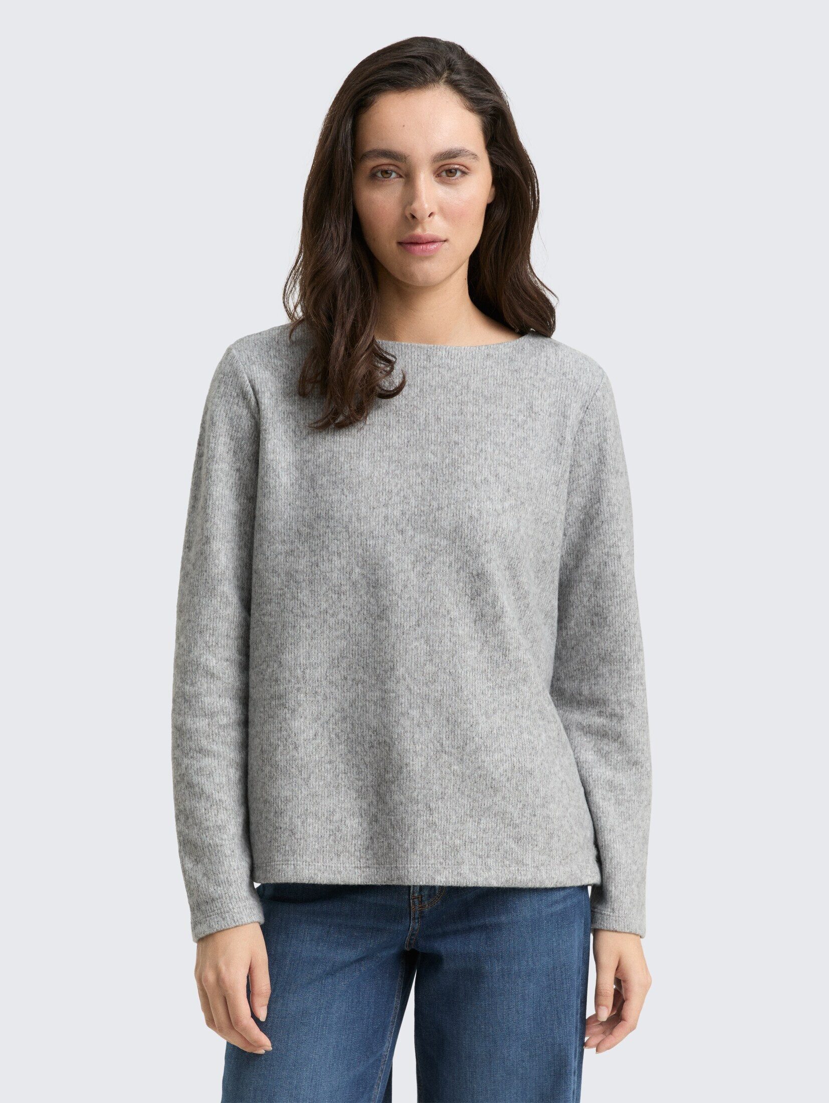TOM TAILOR Sweatshirt Strick & Sweatshirts Soft-Touch Sweatshirt mit Knopf- günstig online kaufen