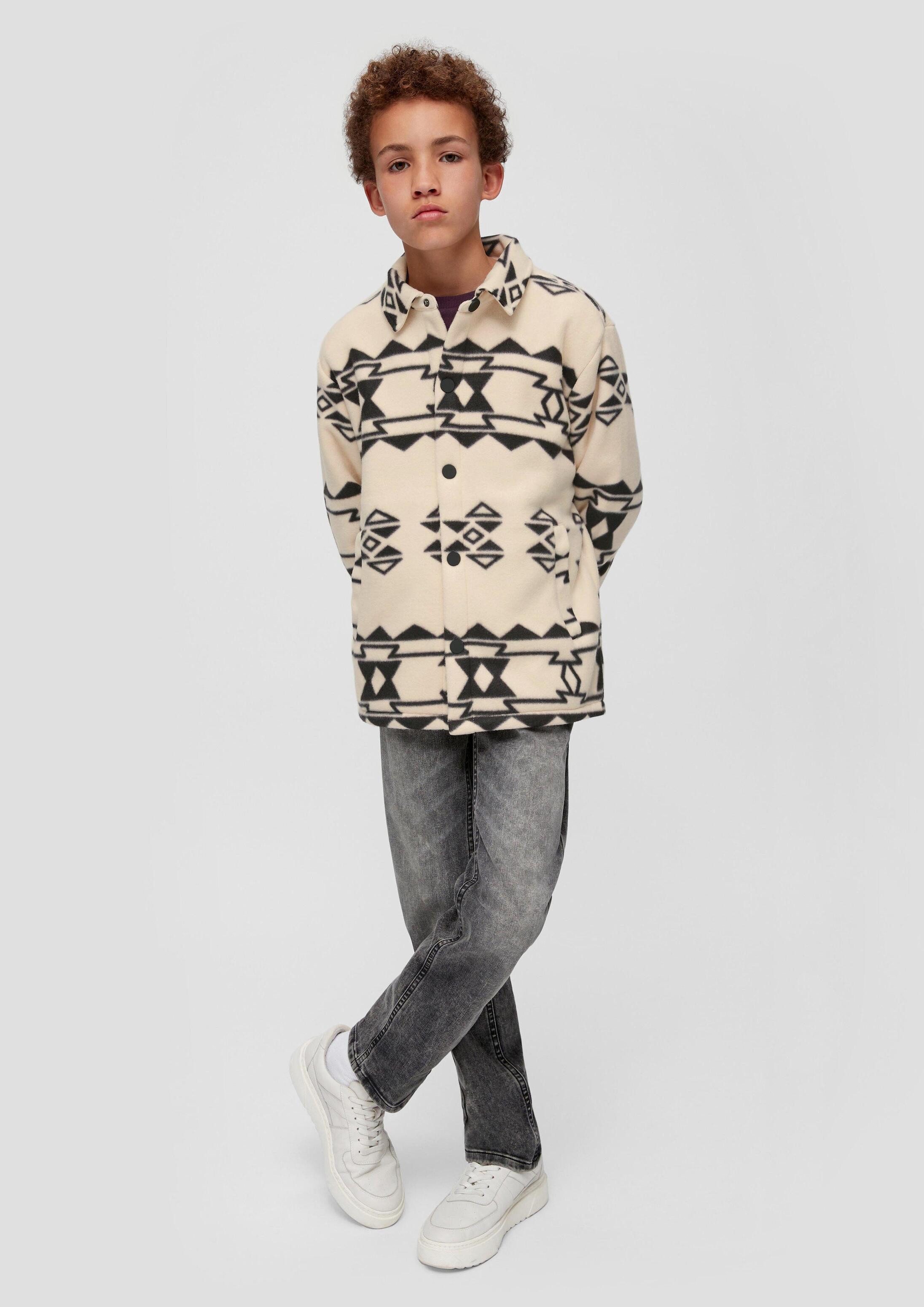s.Oliver Hemdjacke Indoor-Jacke Overshirt mit Teddyfutter