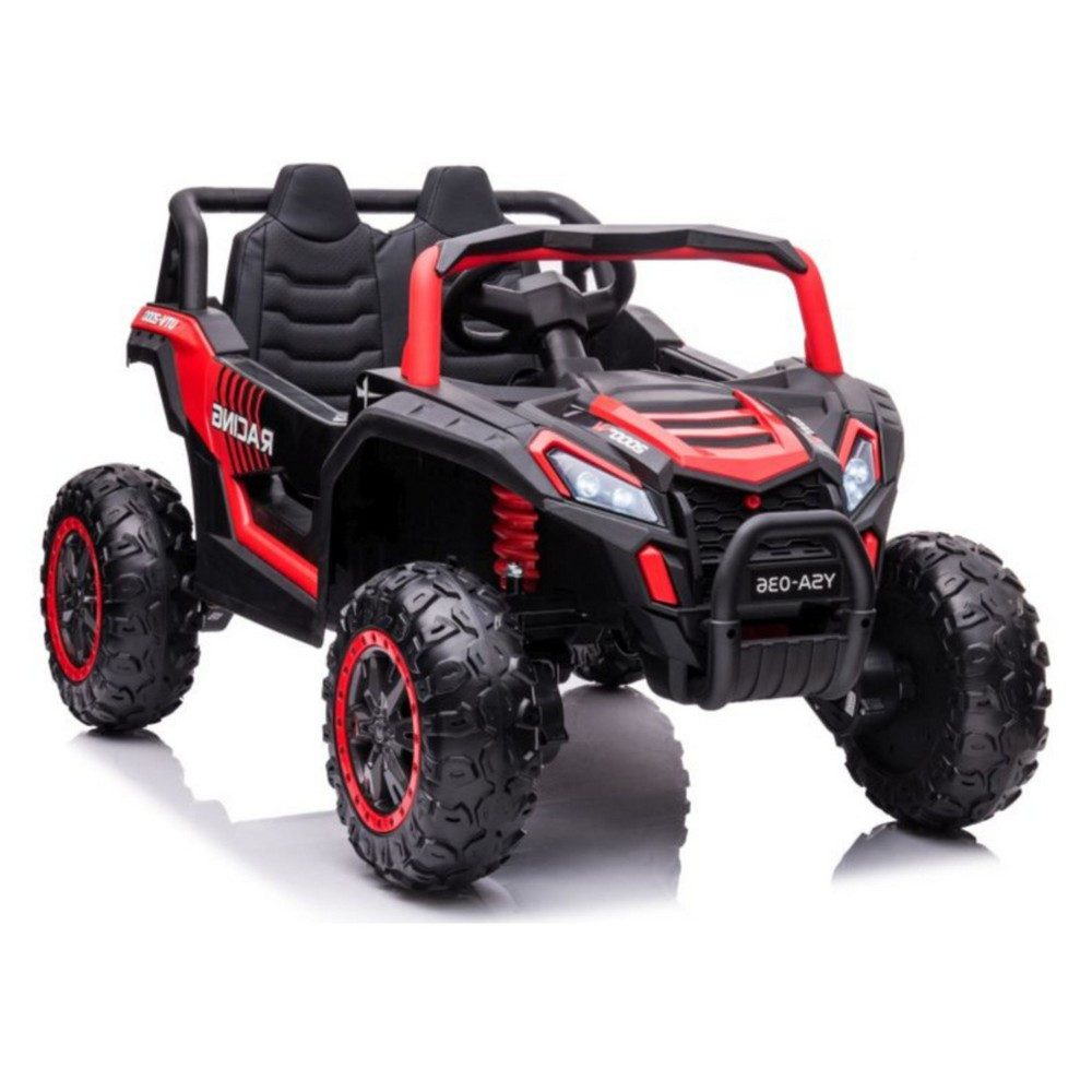 LEAN TOYS Elektro-Kinderauto Kinderfahrzeug Geländebuggy Zweisitzer, Belastbarkeit 100.0 kg, (1-tlg), 4x4-Allradantrieb, 2-Sitzer, LED-Licht, Federung