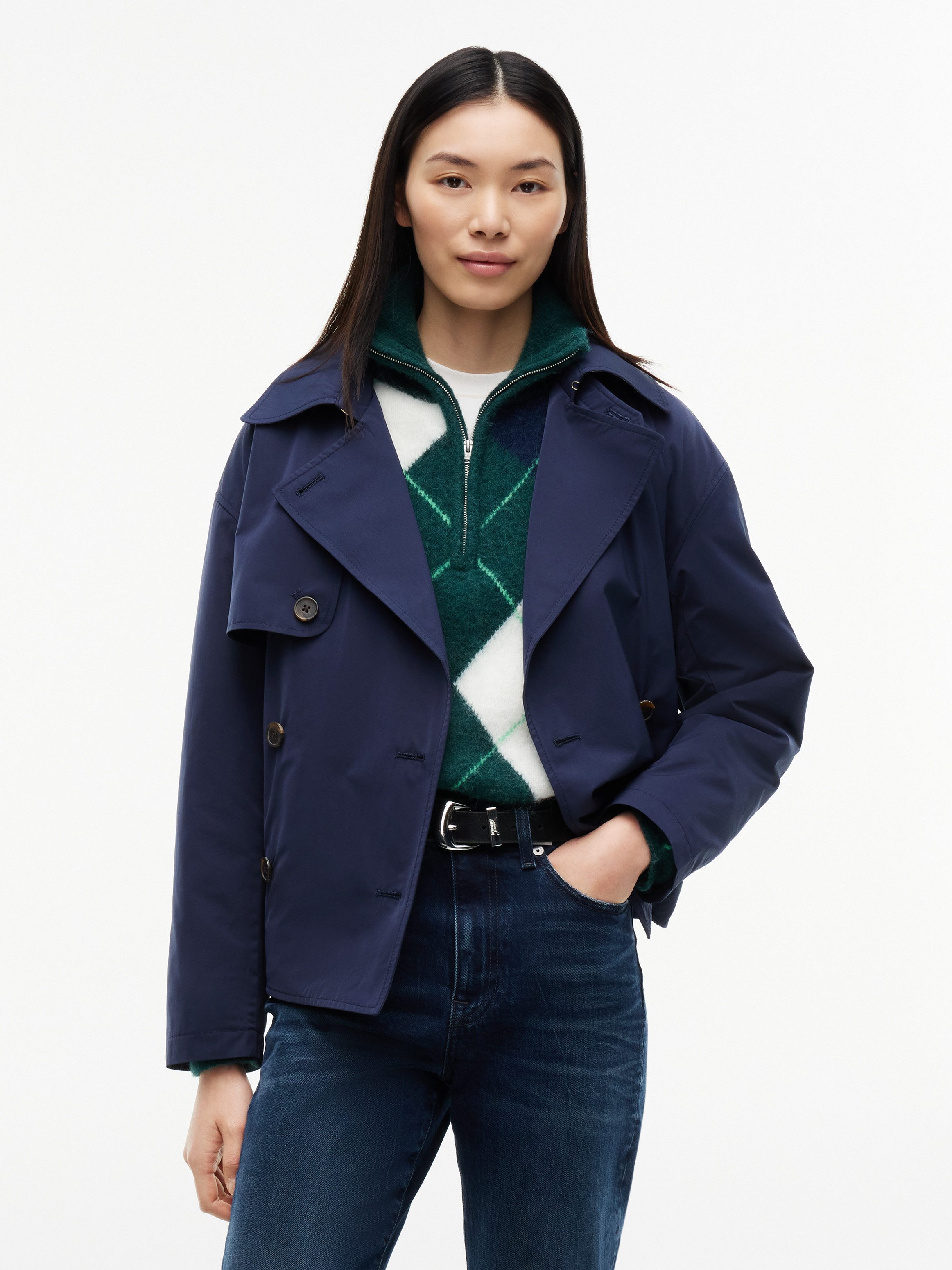 Tommy Jeans Kurzjacke TJW SHORT TRENCH JACKET Materialmix