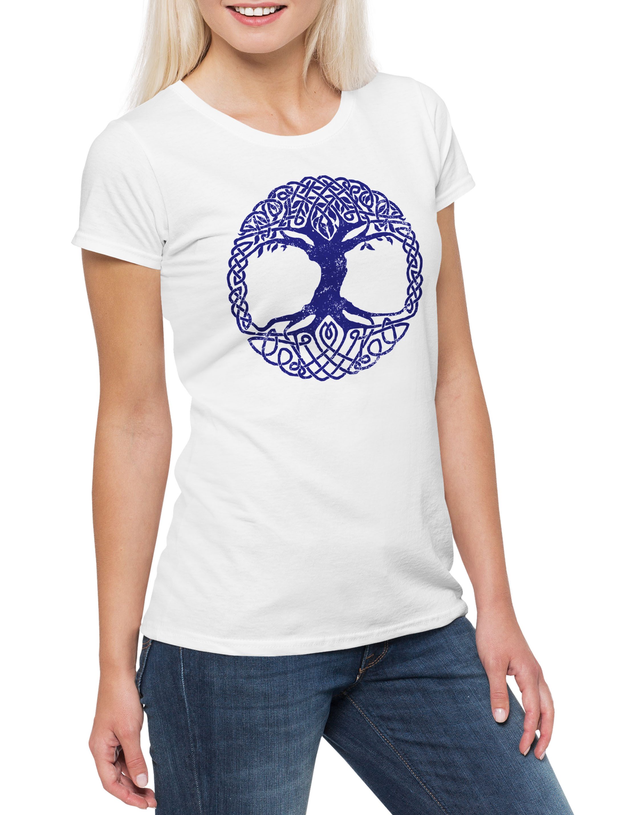 Print-Shirt Yggdrasil Tree Logo V Damen T-Shirt Asen Odin Loki Of Thor Life