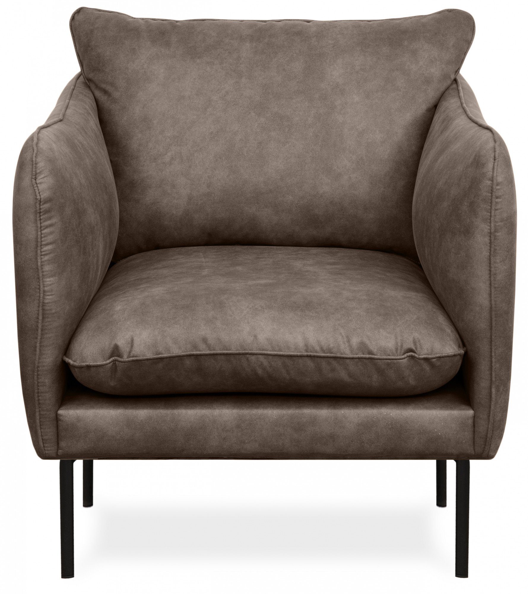andas Sessel Skalle, minimalistisches Design auf schlanken Metallfüßen