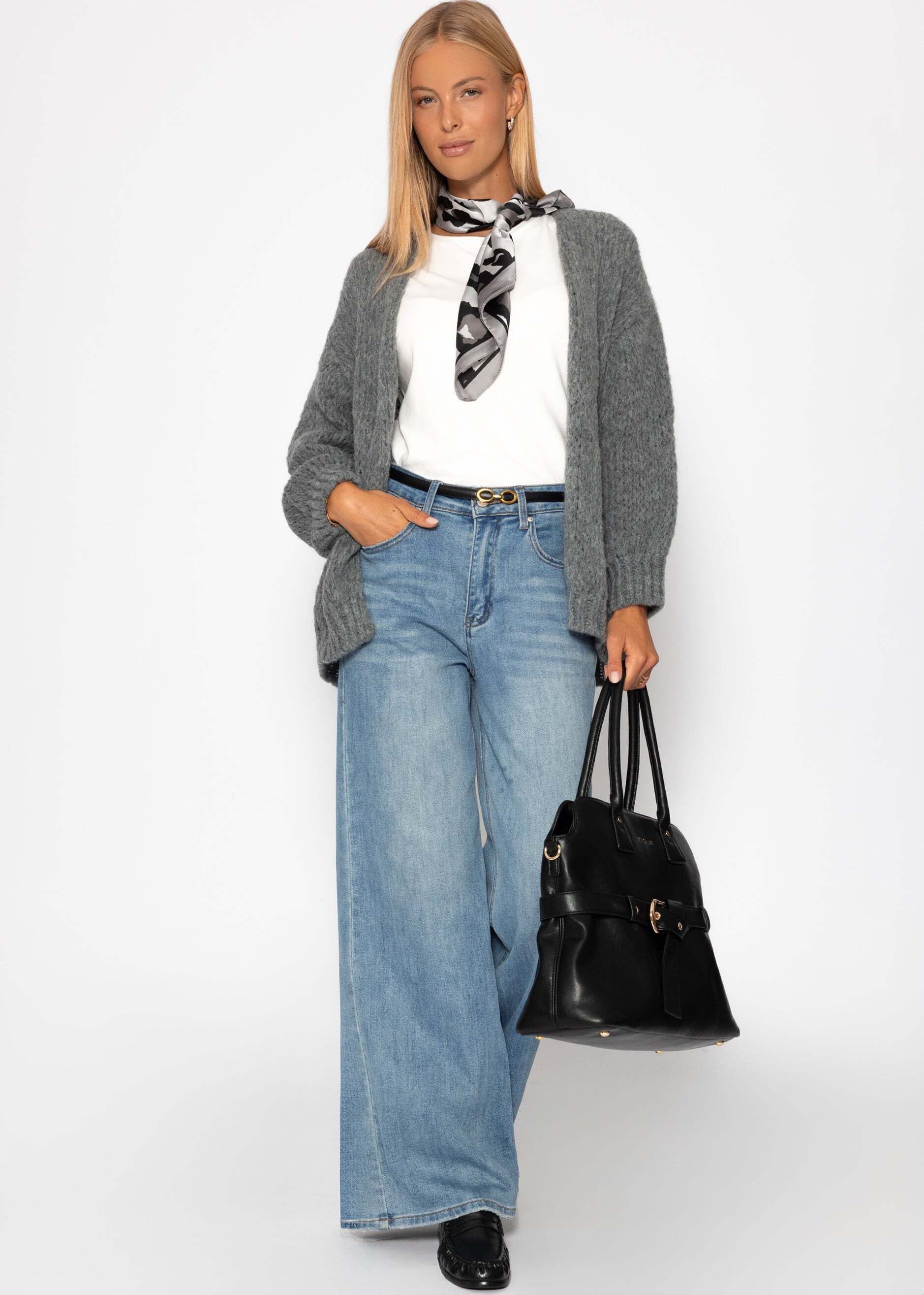 SASSYCLASSY Cardigan Oversize Strick Cardigan für Damen Flauschiger Cardiga günstig online kaufen