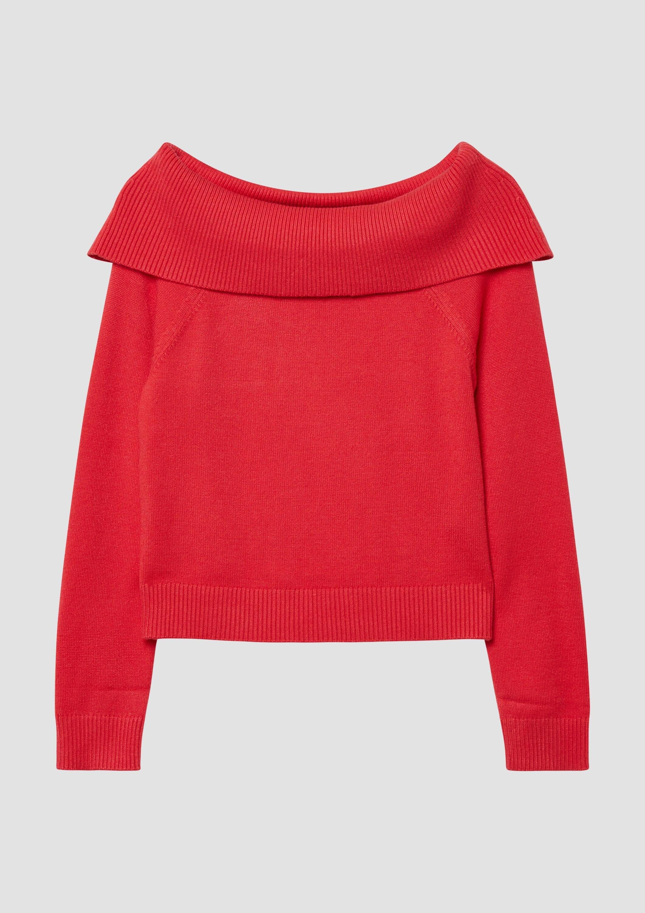 s.Oliver Longpullover Strickpullover Strick-Pullover mit Off-Shoulder-Ausschnitt