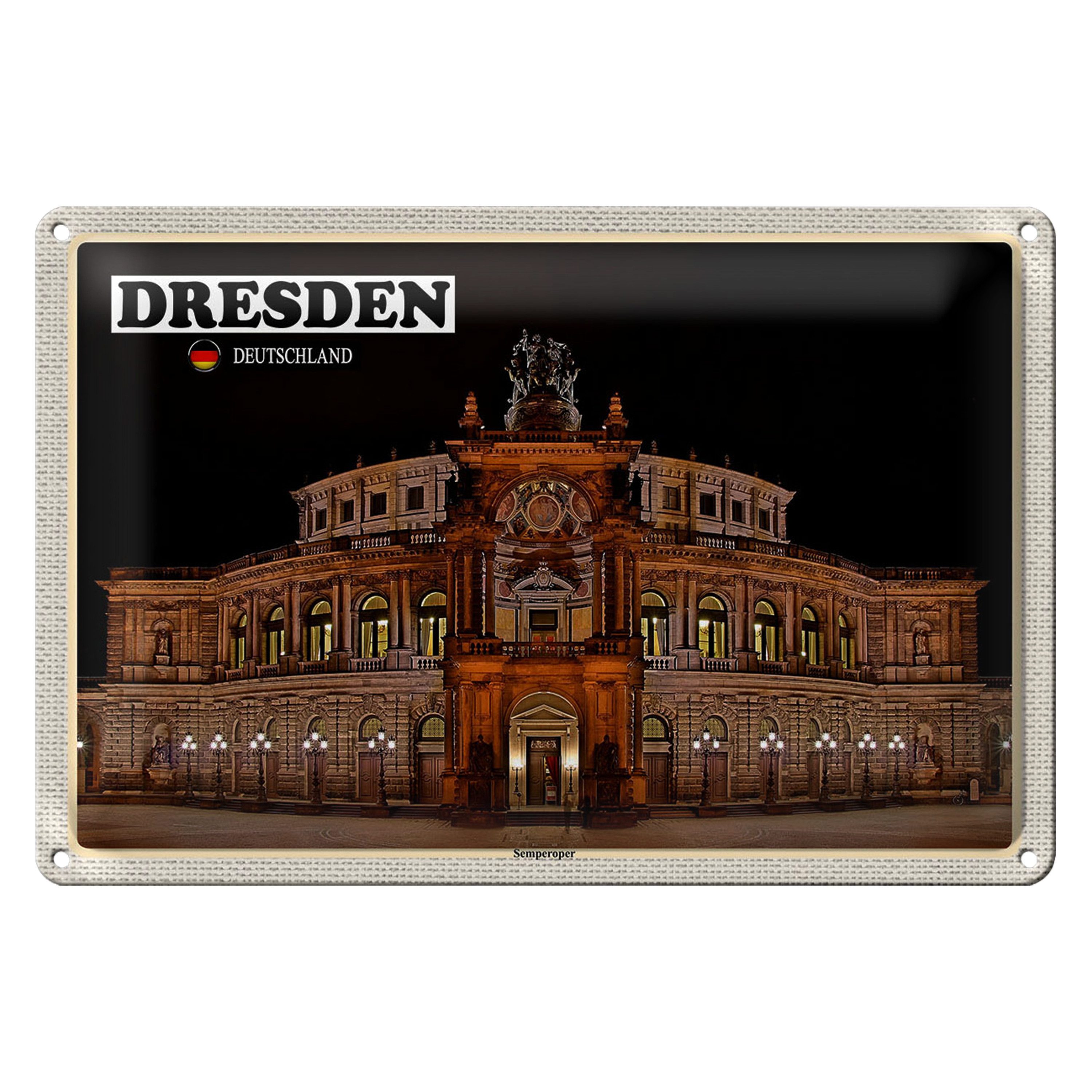 Roomando Metallschild Städte Dresden Sächsische Schweiz 40x30cm