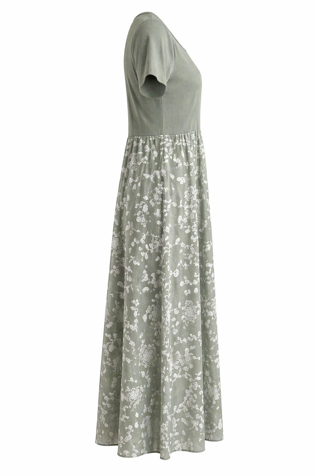 Mississhop Jerseykleid Damen Sommerkleid mit floralem Muster – Gr.(S/M)