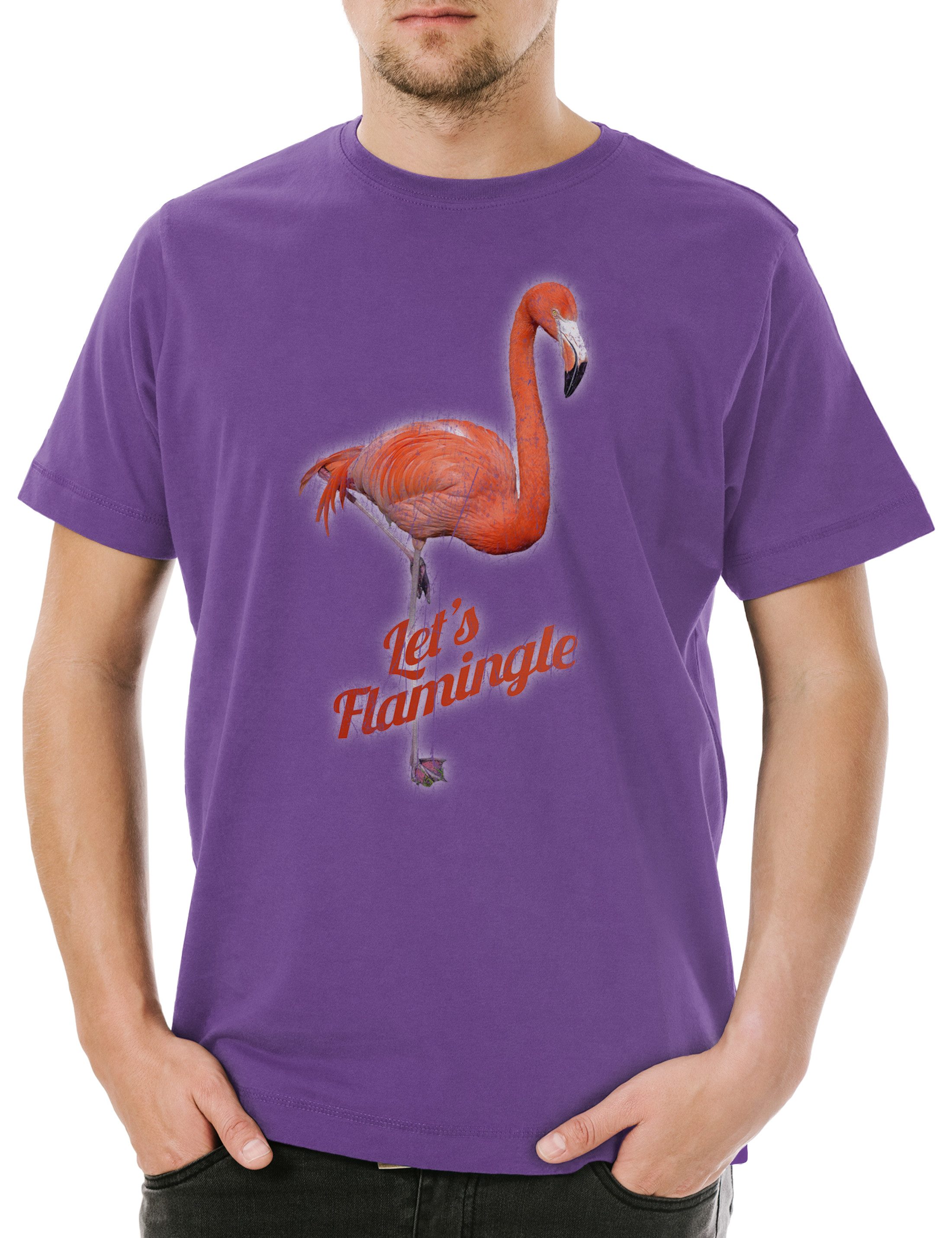 Print-Shirt Let's Flamingle Herren T-Shirt Flamingo Unicorn Vogel Einhorn