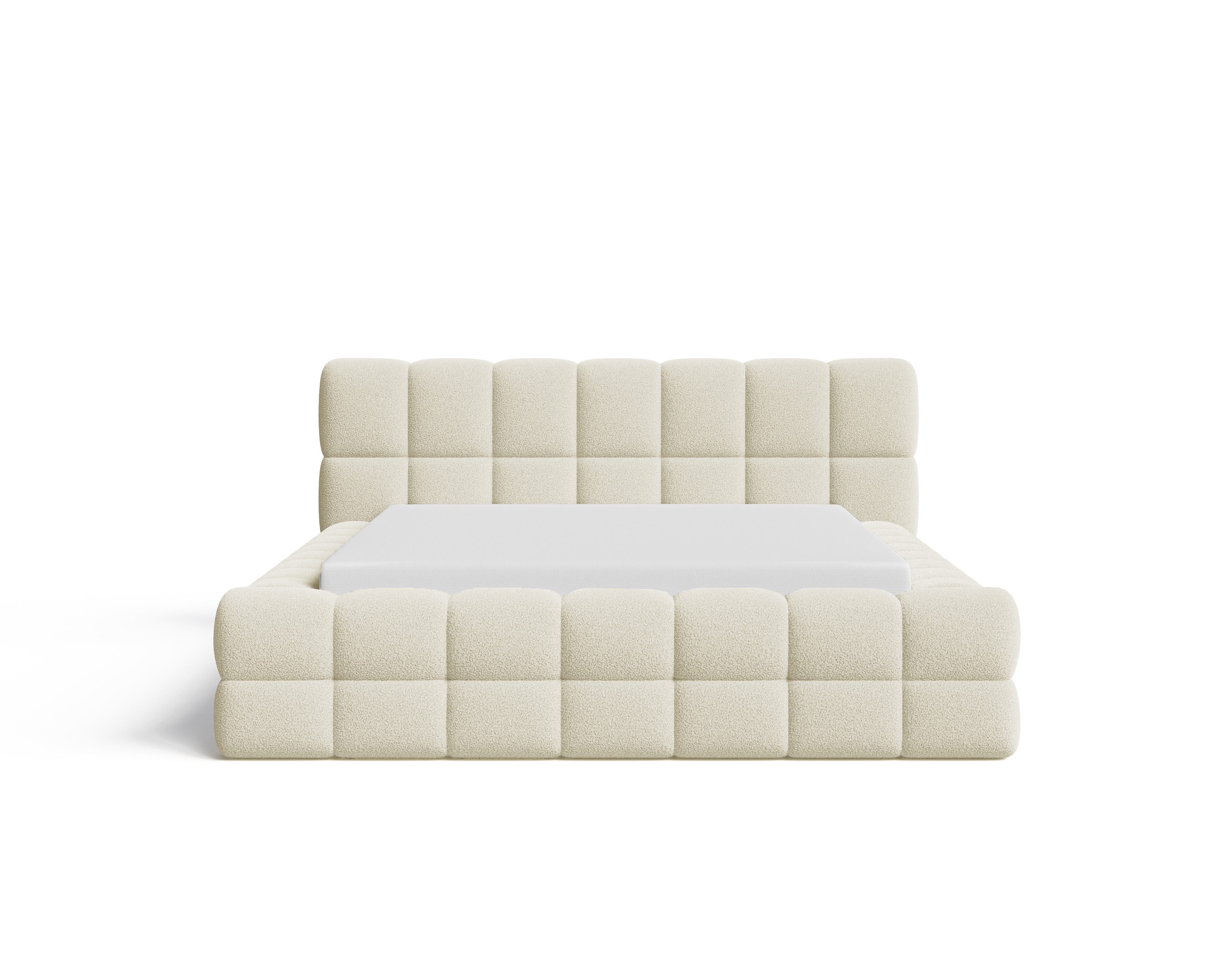 Chilly Möbel Polsterbett Verona Beige Bouclé Stoff 160x200 cm mit Stauraum günstig online kaufen