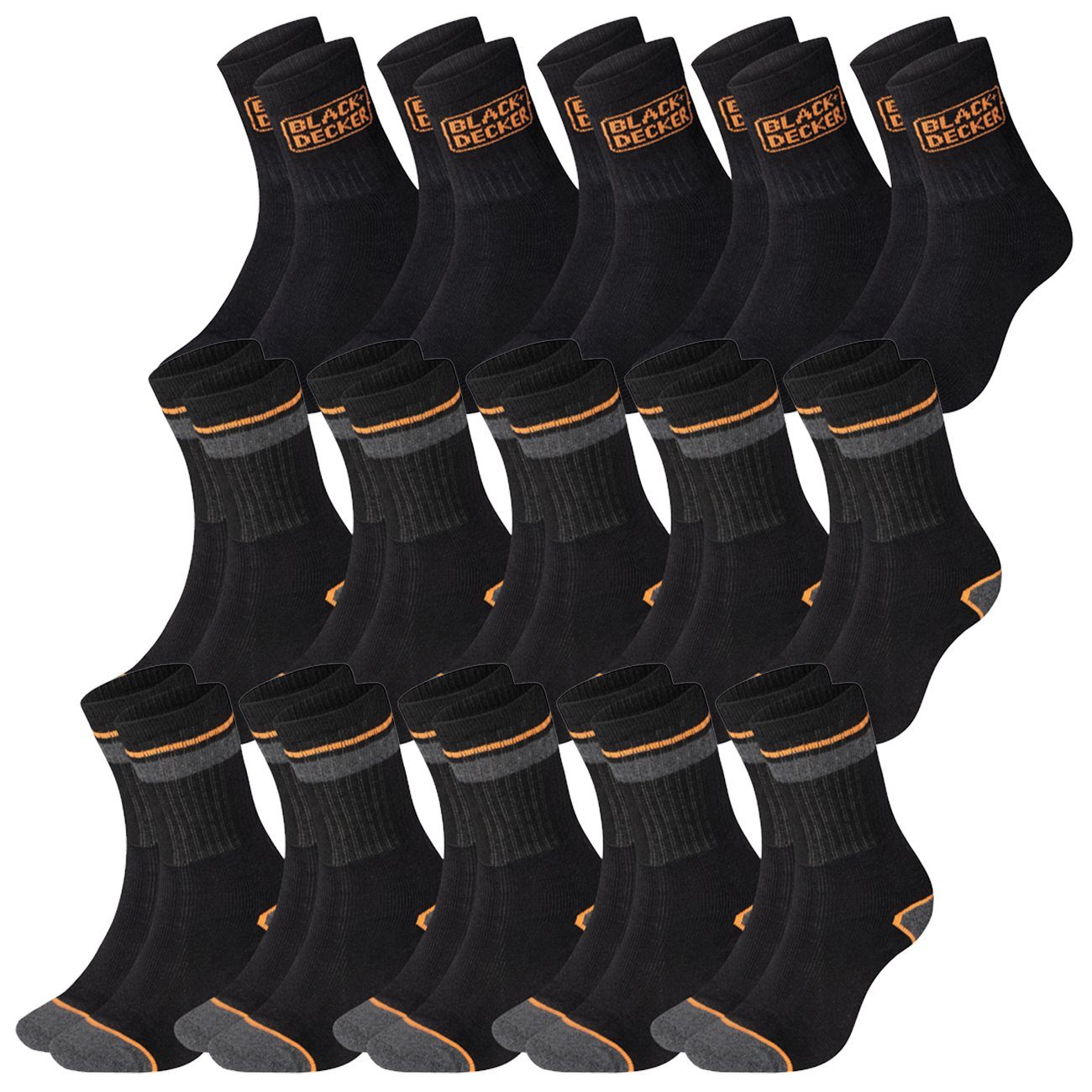 5 Paar Black/Black (BX/CHS/1/X5/TEKC) & 10 Paar Grey/Black (BX/CHS/1/X5/DEKC)