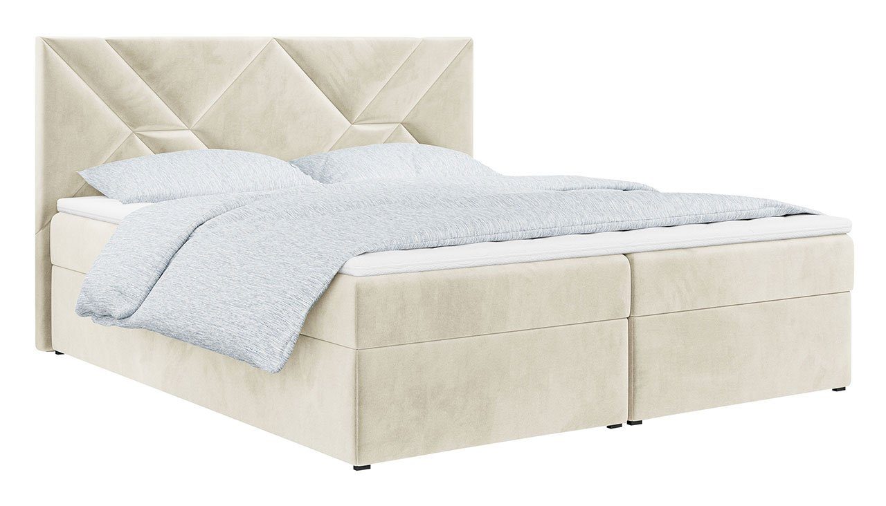 MKS 6, Boxspringbett Multipocket-Matratze Doppelbett, STELLE MÖBEL