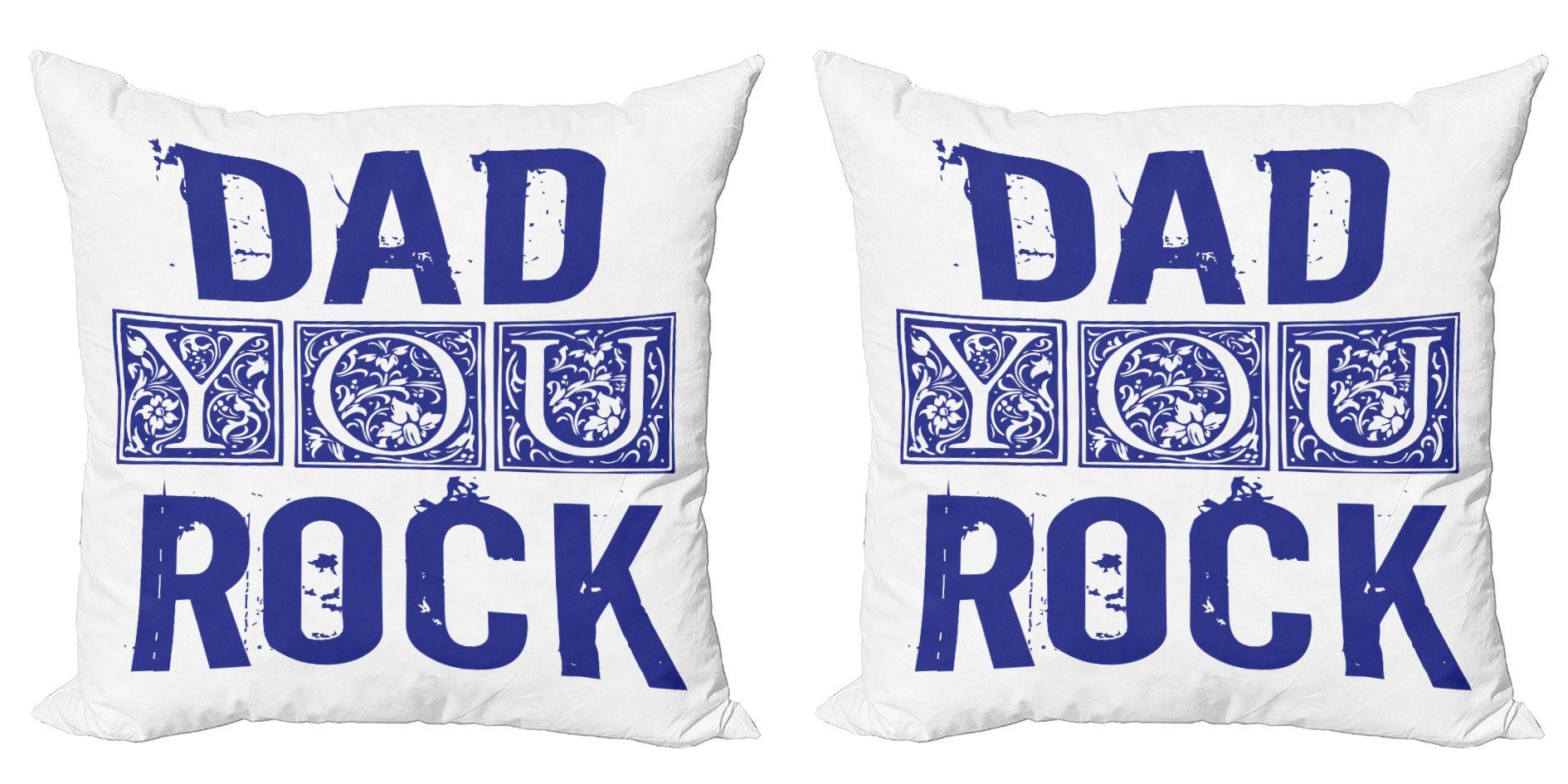 Kissenbezüge Modern Accent Doppelseitiger Digitaldruck, Abakuhaus (2 Stück), Vatertag Grungy Dad You Rock | Kissenbezüge