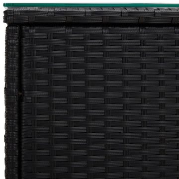 vidaXL Beistelltisch Beistelltisch Schwarz 40x37x40,5 cm Polyrattan und Hartglas (1-St)