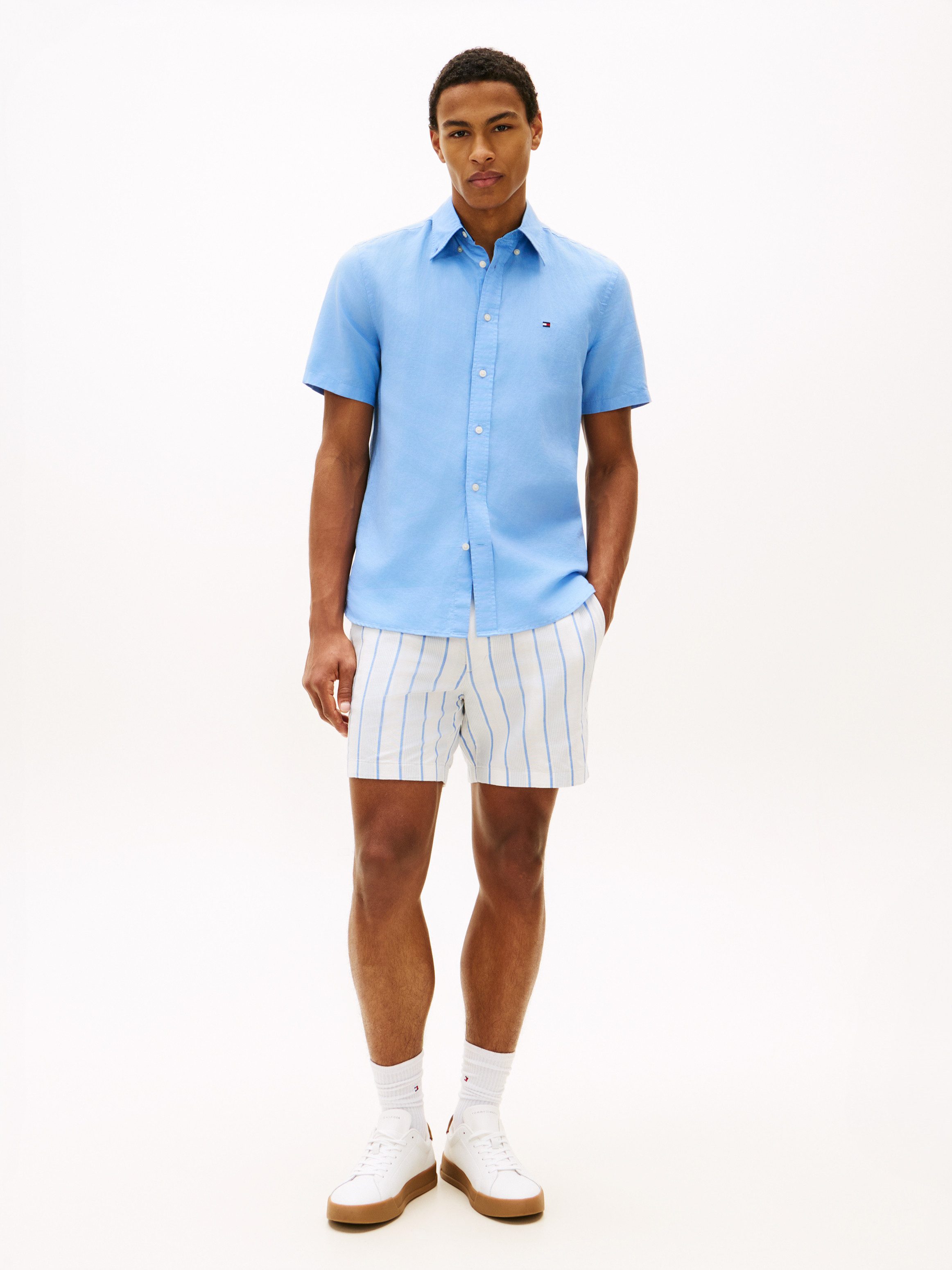 Tommy Hilfiger Kurzarmhemd LINEN BLEND SOLID
