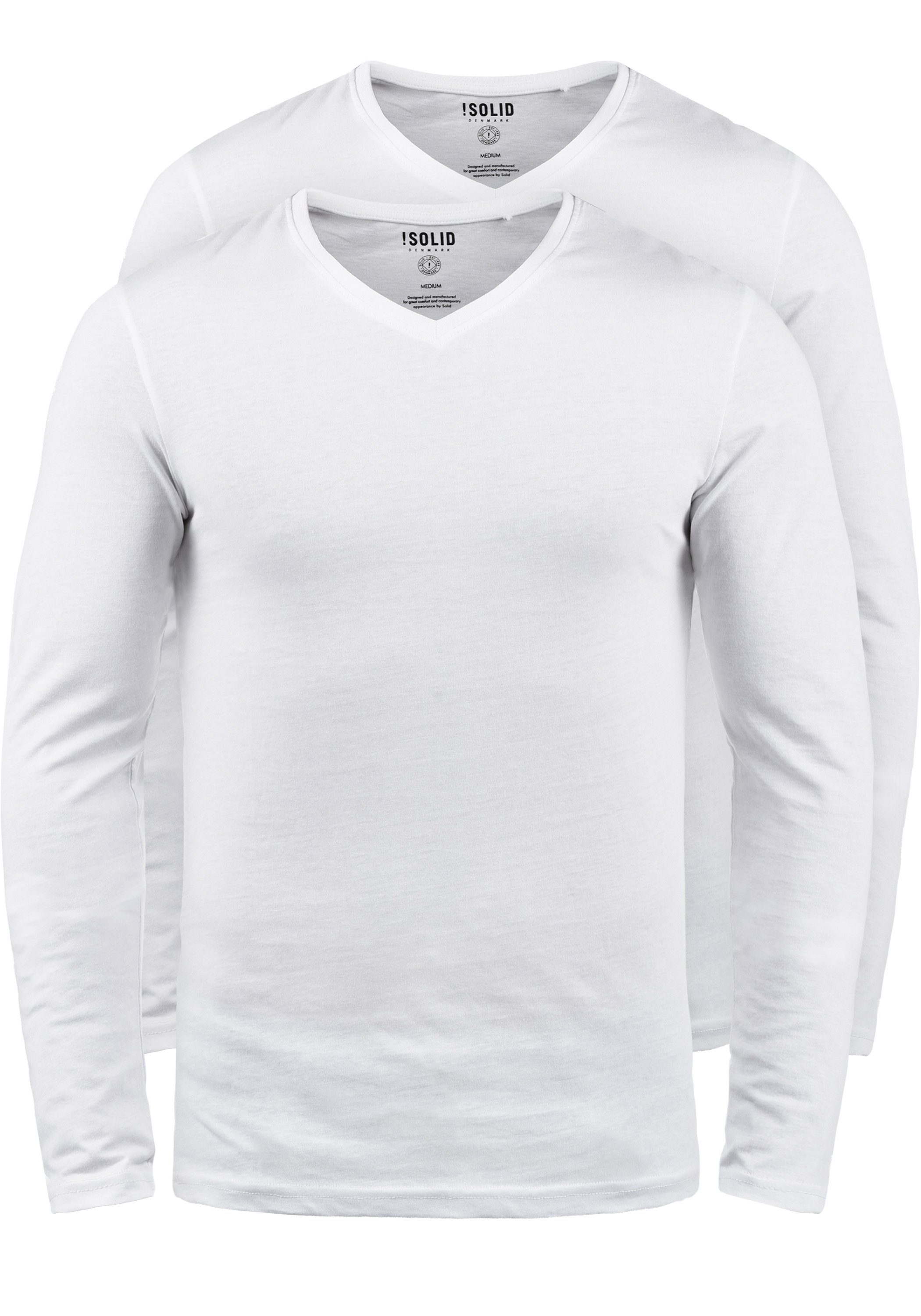 !Solid V-Shirt SDBasil Langarmshirts im 2er-Pack White (0001)
