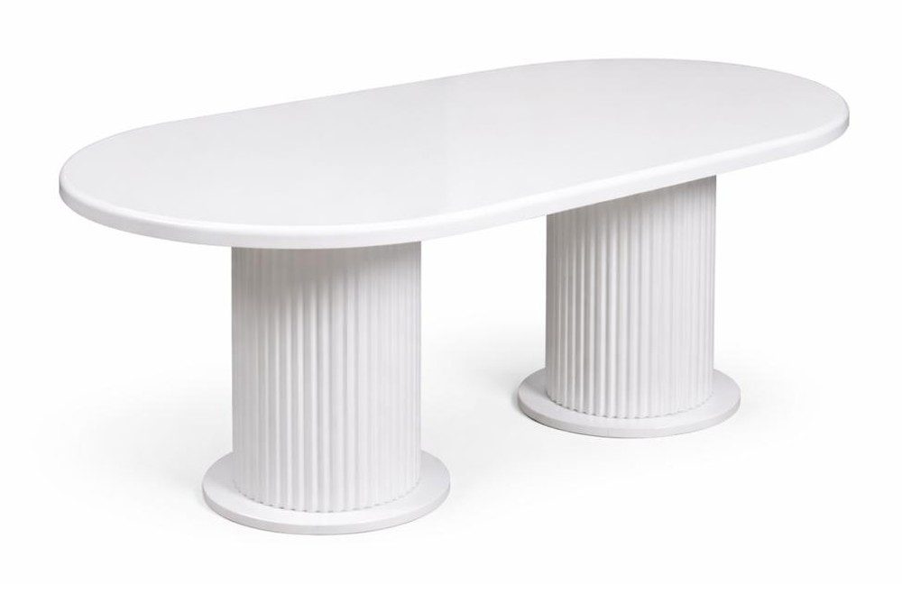 Xlmoebel Esstisch Moderner ovaler Esstisch aus Holz in Weiß für komfortables Essen, Made in Europa