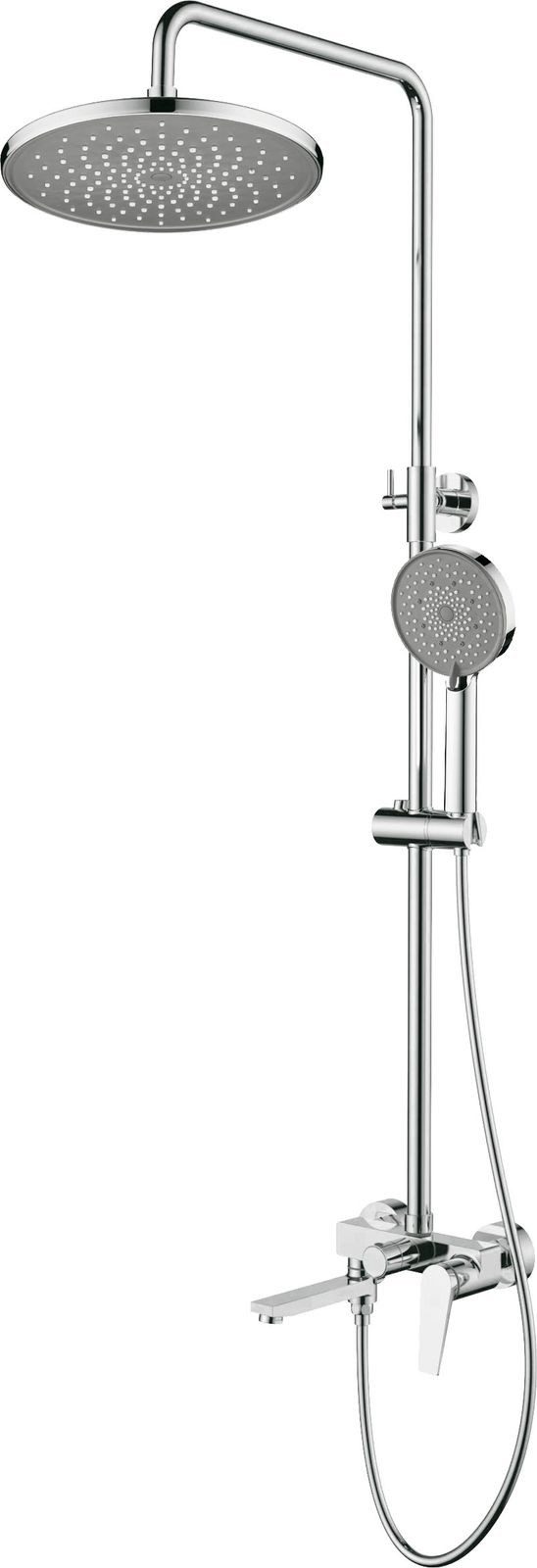 Deante Duschsäule Duschsystem "Ivo" in Chrom-Optik mit Mischarmatur und 3 Strahlarten