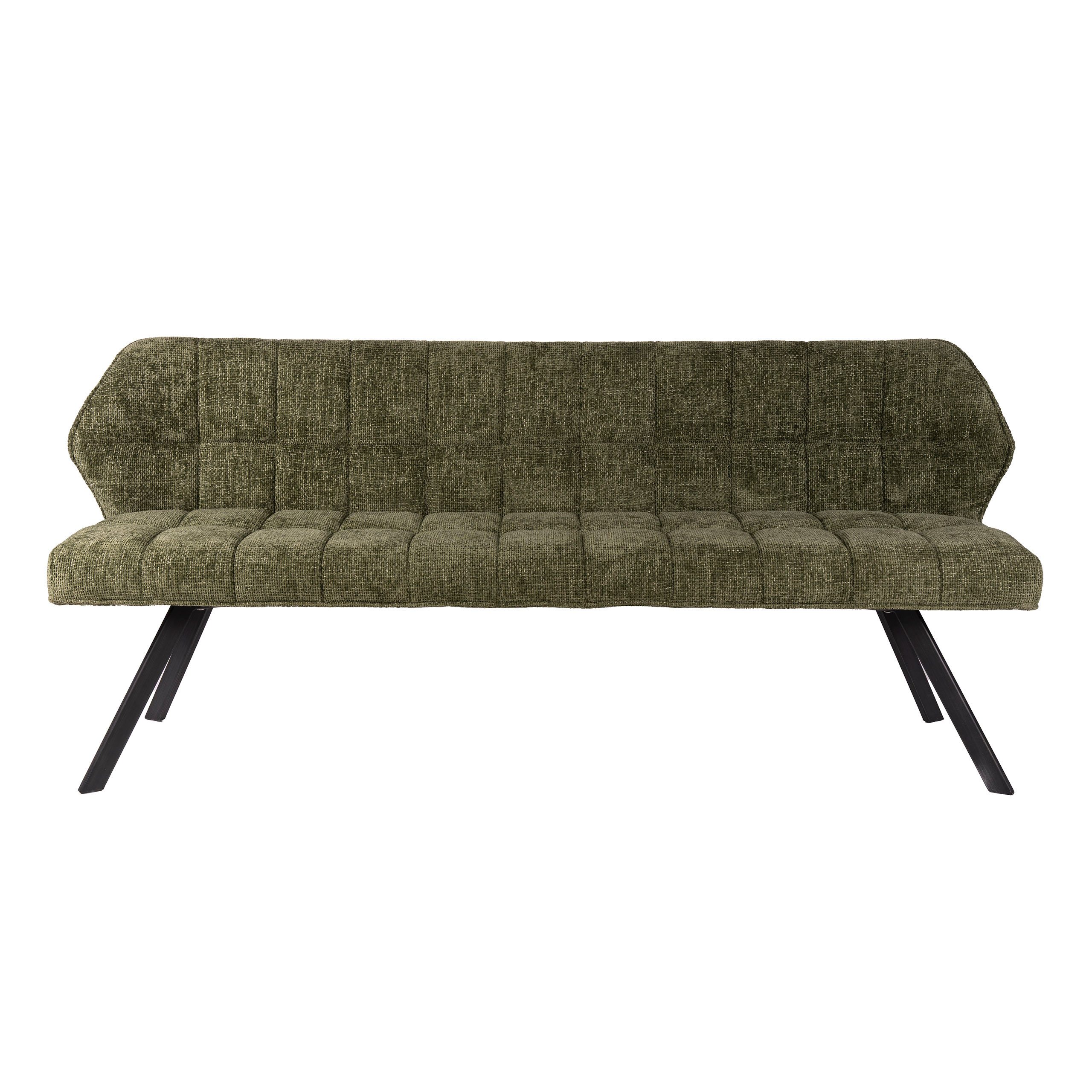 Maison ESTO Essbank Küchenbank RINO Esstischbank 180 cm grün weiches Chenille, frei im Raum stellbar - mit Rückenlehne