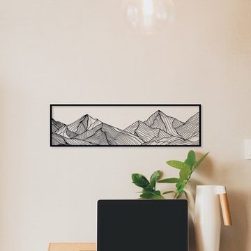 WoodFriends Wandbild Wandbild aus Holz Berge Holzschild zum Aufkleben Berglandschaft