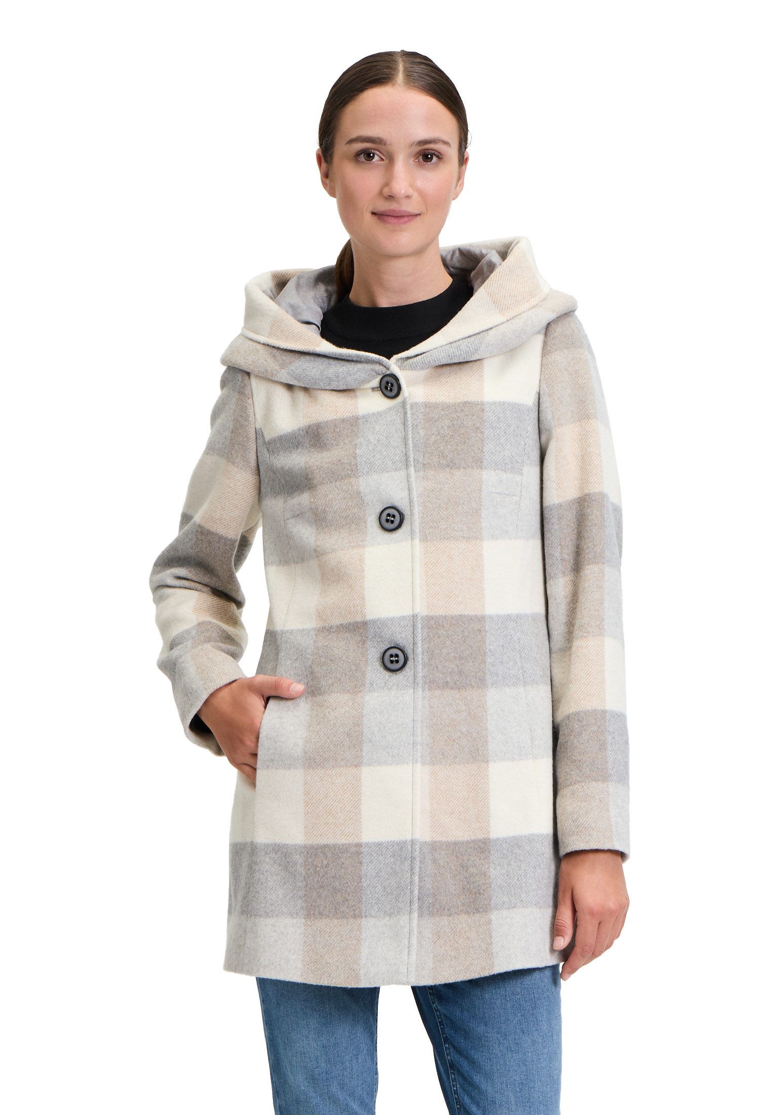 Amber & June Kurzjacke Damen mit Kapuze