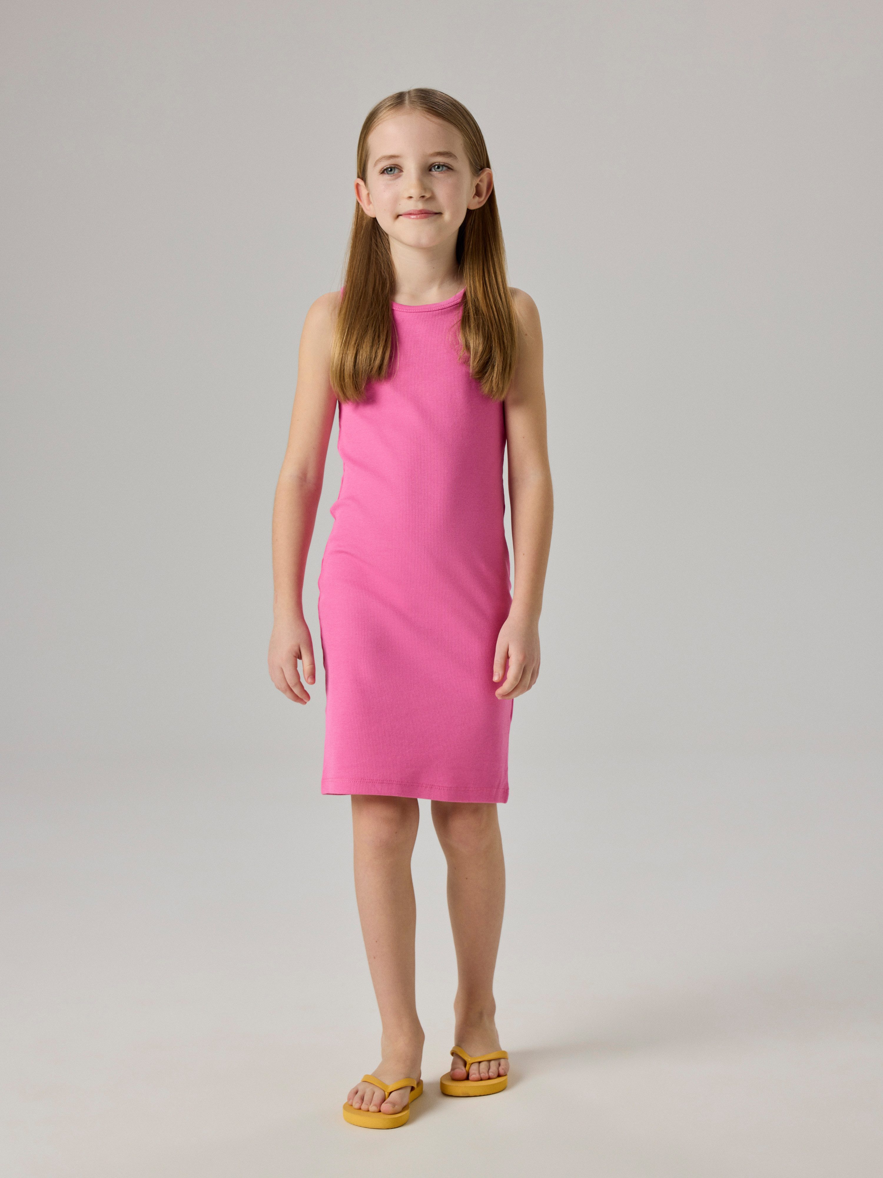 Name It Jerseykleid NKFNAKAL SL SLIM DRESS NOOS Baumwollmischung, Jersey Rippware