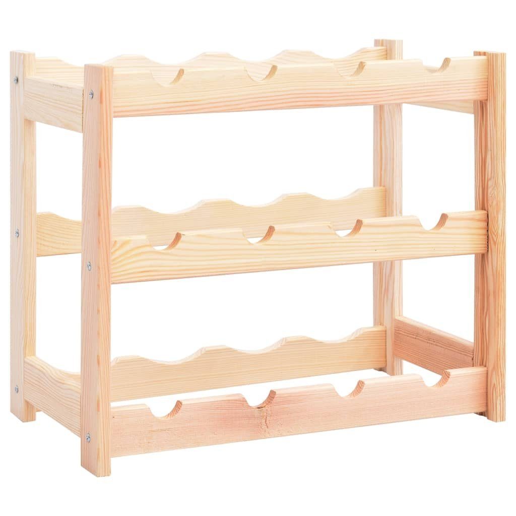 vidaXL Weinregal aus Kiefer-Massivholz in natur, LxBxH: 25x43x38 cm
