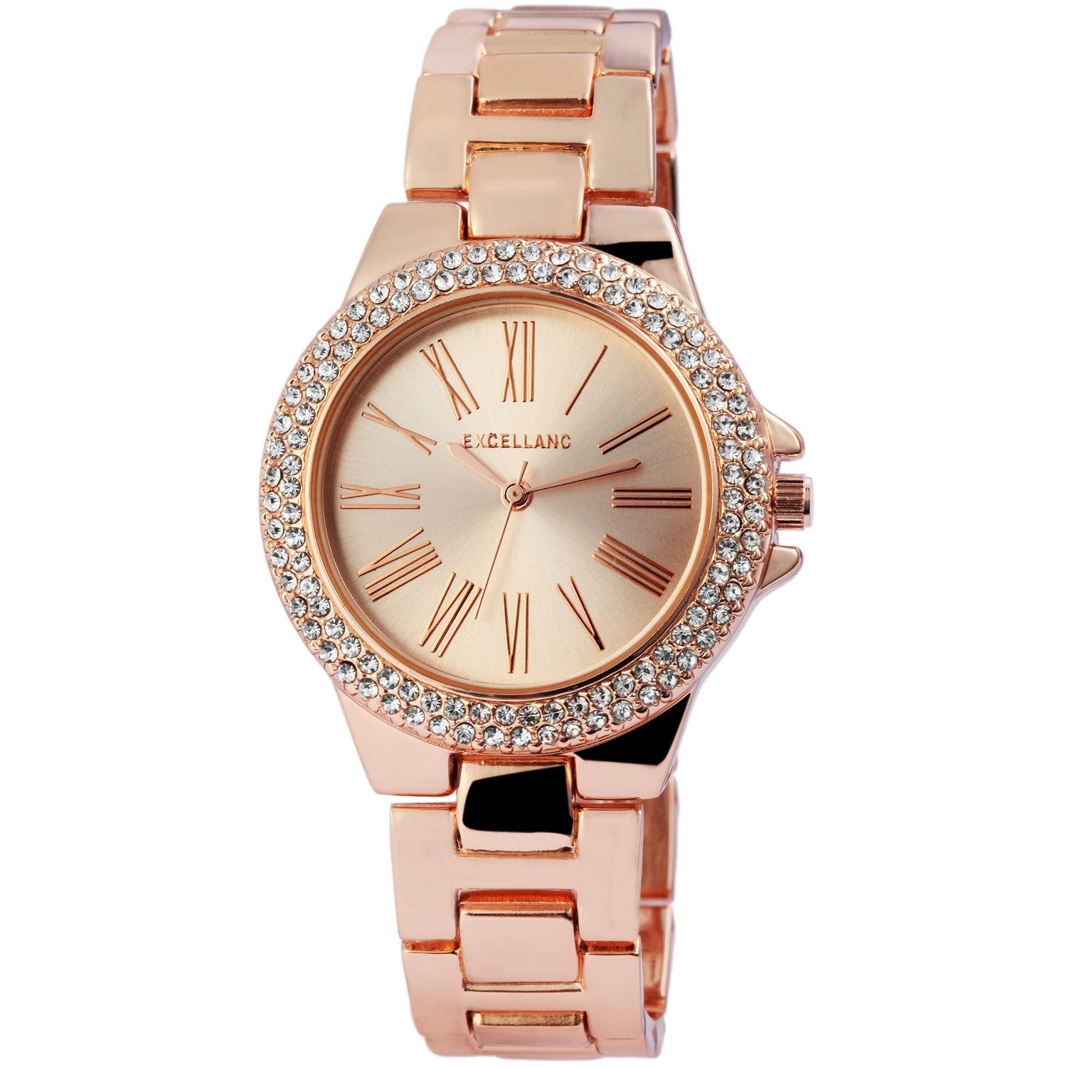 KARMA Quarzuhr Damenuhr Rose Gold mit Kristallen Armbanduhr SH1800140, (funkelnde Kristalle, Metallarmband), Damen analog kratzfestes Mineralglas