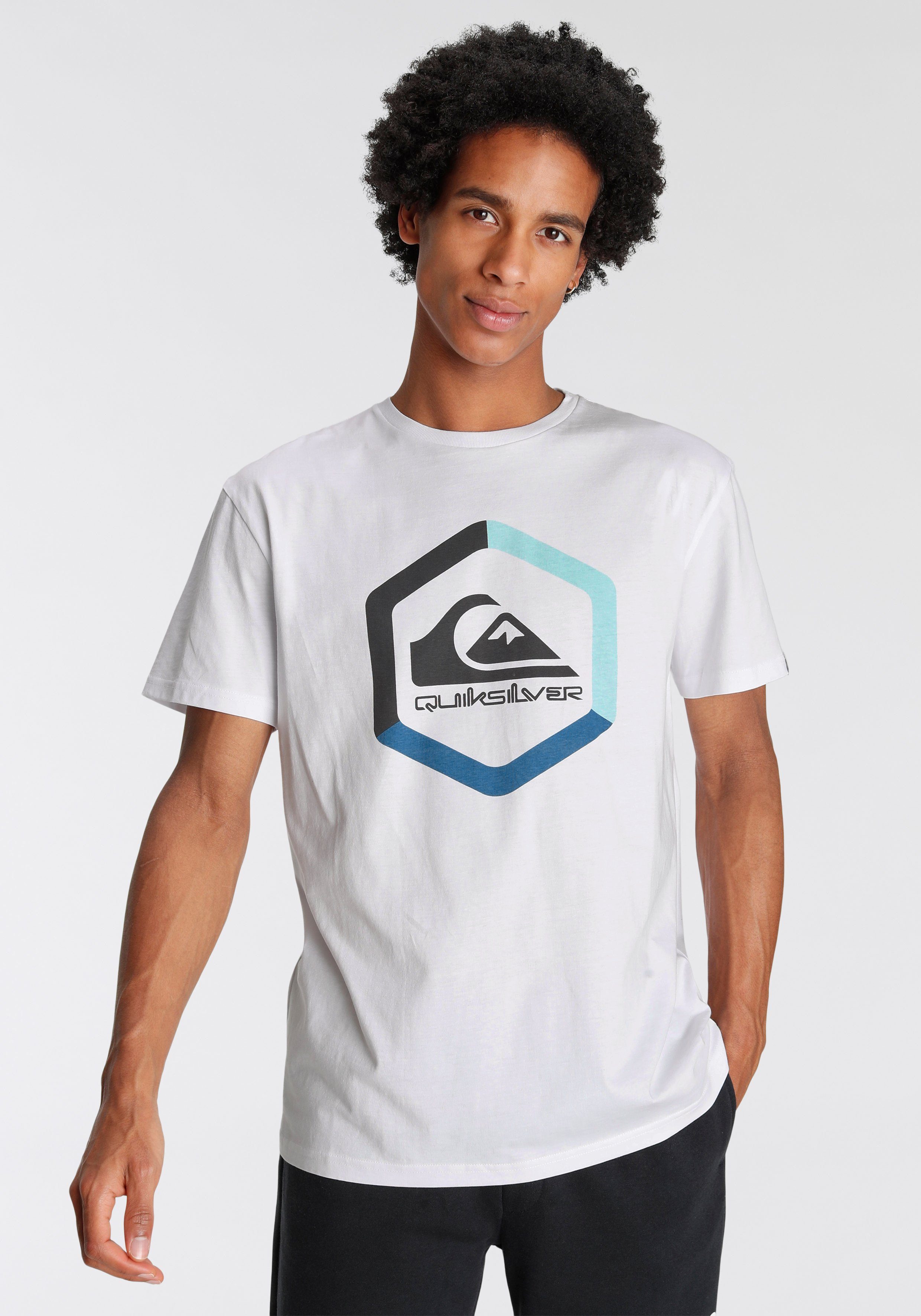 T-Shirt T-Shirt 2-tlg., Quiksilver Herren mit von Doppelpack (Packung, Doppelpack 2er-Pack), Quiksilver Logodruck