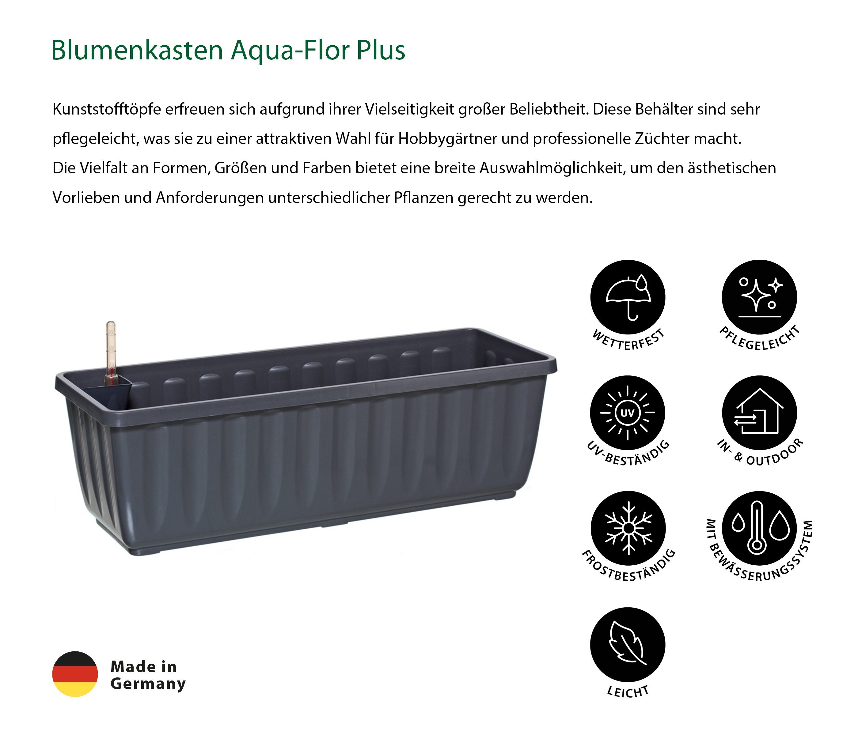 Dehner Blumenkasten Aqua-Flor Plus mit Bewässerungssystem, günstig online kaufen