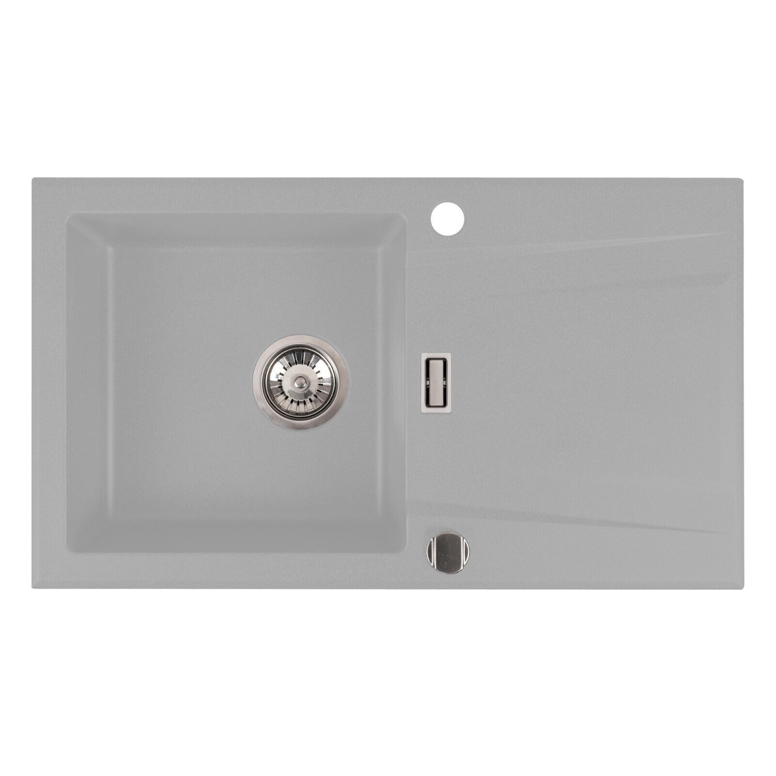 Homeline Granitspüle Granitspüle Schwarz Grau Weiß Beige Küchenspüle Einbauspüle, Eckig, 76/44 cm, (2 St)