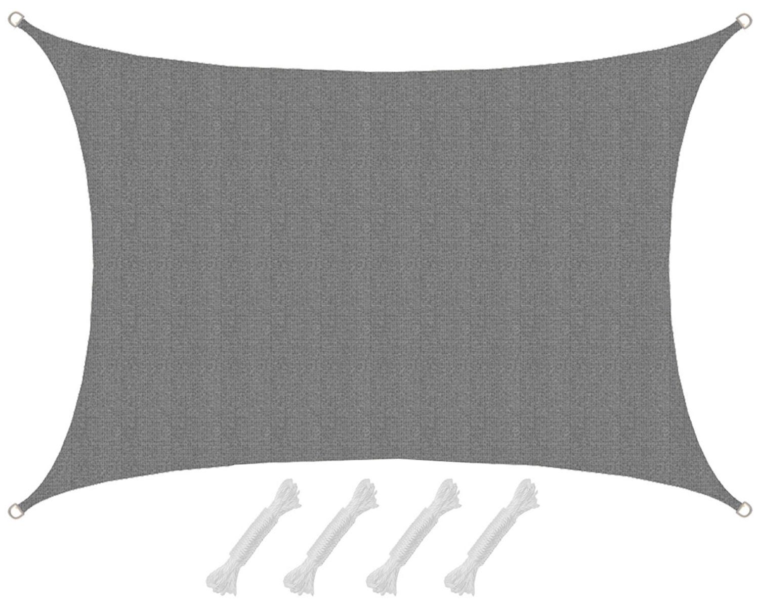 AMANKA Sonnensegel mit UV Schutz - 4 x 3 m Winddurchlässig für Garten, Terrasse & Balkon, Wasserdurchlässiges HDPE Sonnenschutzsegel - Überdachung Rechteckig