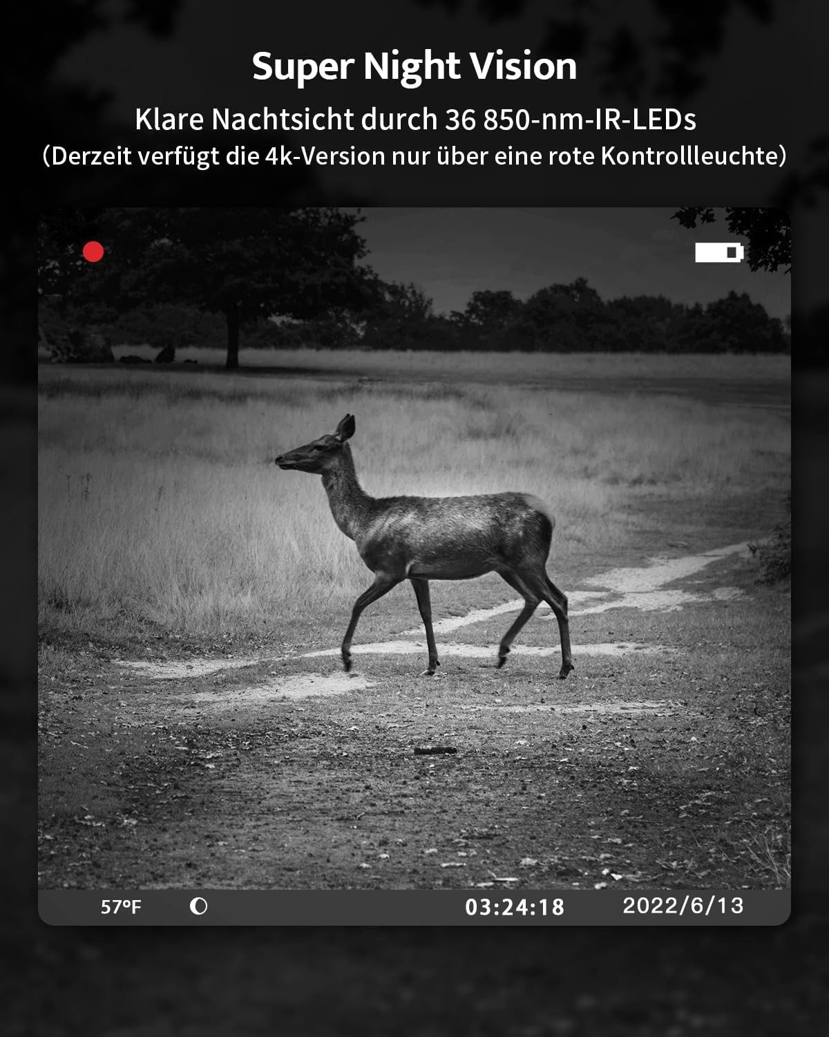 Usogood Wildkamera Wildkamera 4K Video Wildtierkamera 48MP mit 32GB karte und 8 Batterien (Außenbereich, für Outdoor-Gartenüberwachung Außenbereich Sicherheit,  – Bild 3 von 5