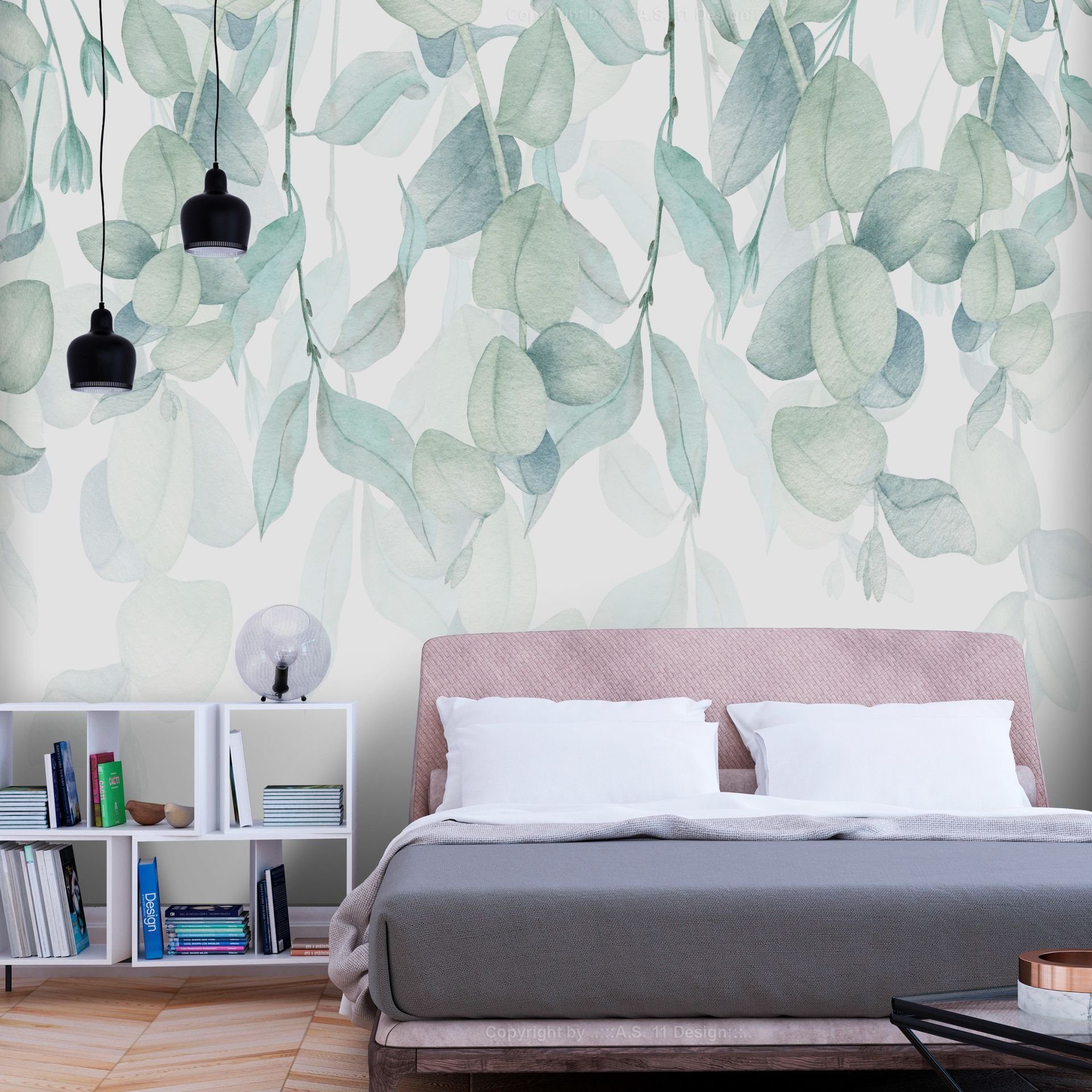 KUNSTLOFT Vliestapete Pastel Flora 1x0.7 m, halb-matt, lichtbeständige Design Tapete