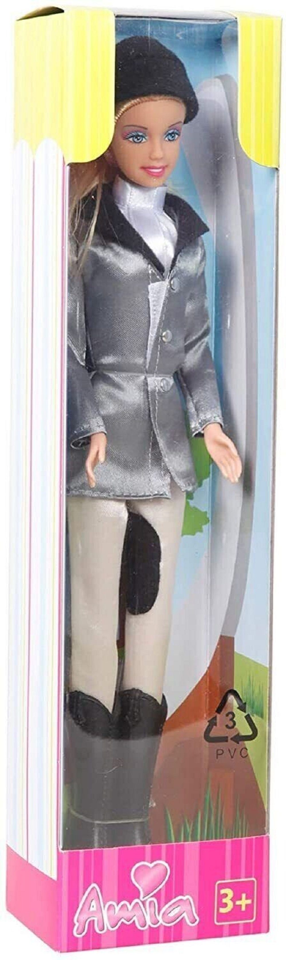 THE TOY COMPANY® Anziehpuppe Reiterin Ankleidepuppe ca. 30x 7,6x3,5 cm - Puppe Amia Nicole (1-tlg), Mitgebsel / Ideal als Geschenk