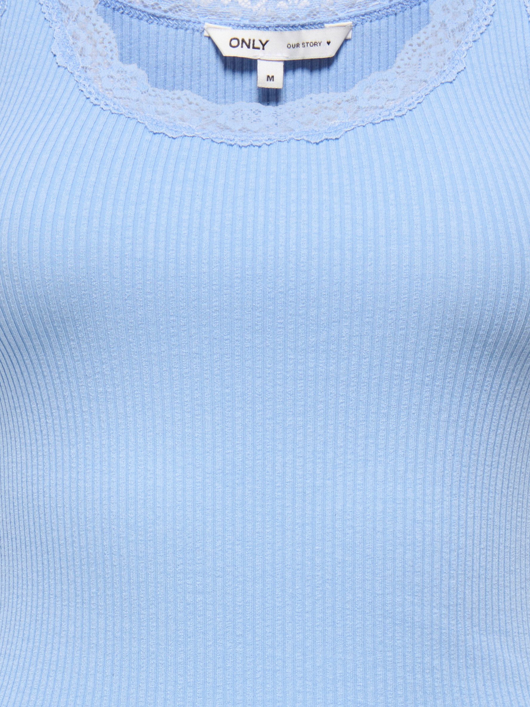 ONLY Tanktop ONLSARA – Tanktop mit Spitzendetail am Ausschnitt Baumwollmischung, regular fit