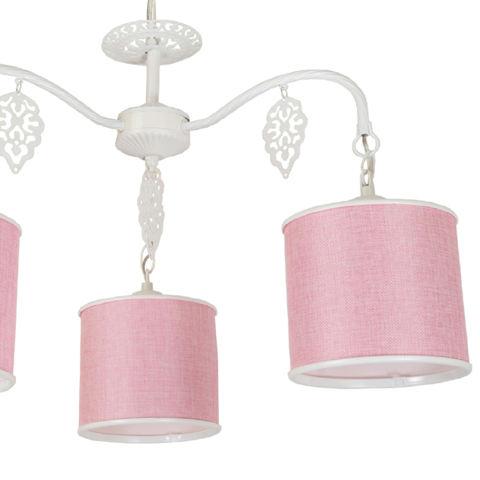 Textil Lampenschirm aus lux.pro »Rasen« Rosa Hängeleuchten, 3-flammig