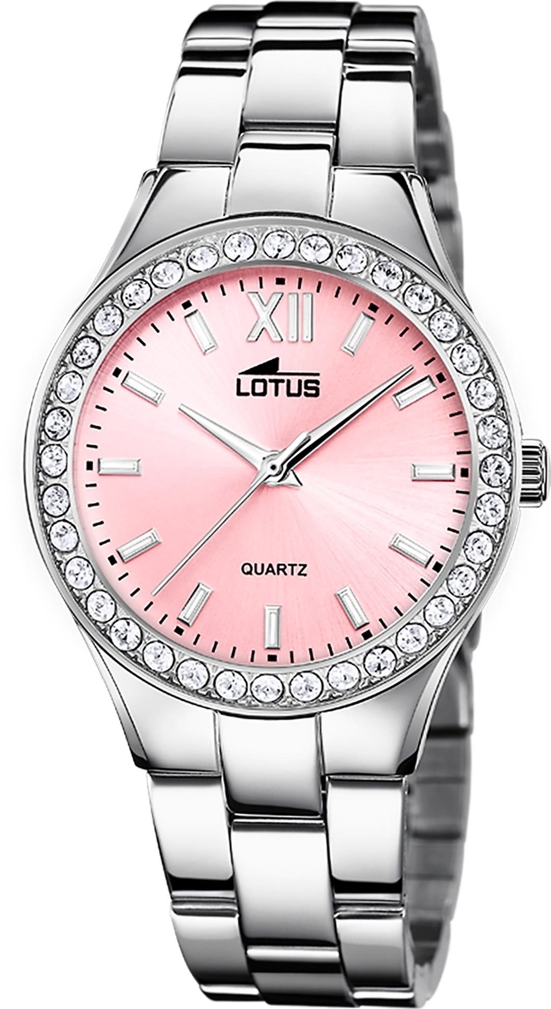 Lotus Chronograph Lotus Damenuhr Edelstahl silber Lotus, (Chronograph), Damen Armbanduhr rund, mittel (ca. 32,5mm), Edelstahl