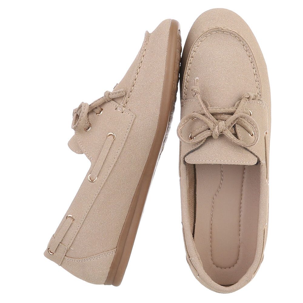 Ital-Design Damen Bootsschuh Schnürschuh Mokassin-Style Freizeit Schnürschuh (91849208) Flach Schnürer in Hellbraun