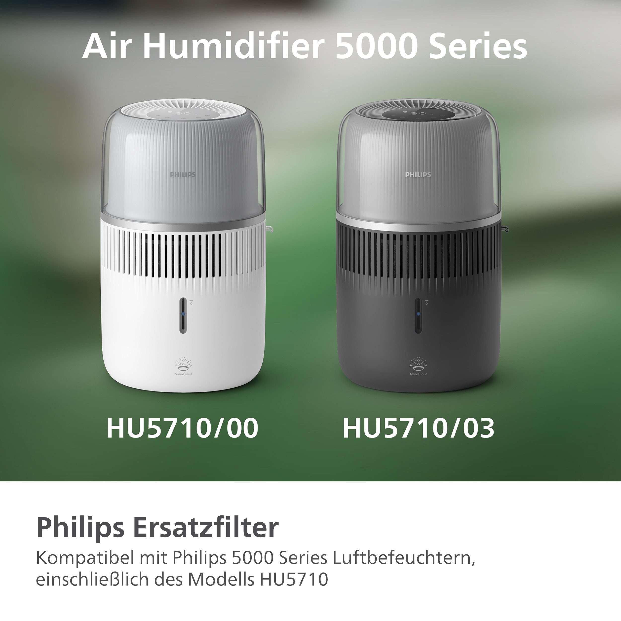 Philips Ersatzfilter FY5030/10 kompatibel mit 5000 Series Luftbefeuchtern, Zubehör für HU5710, Bis zu 6 Monate verwendbar