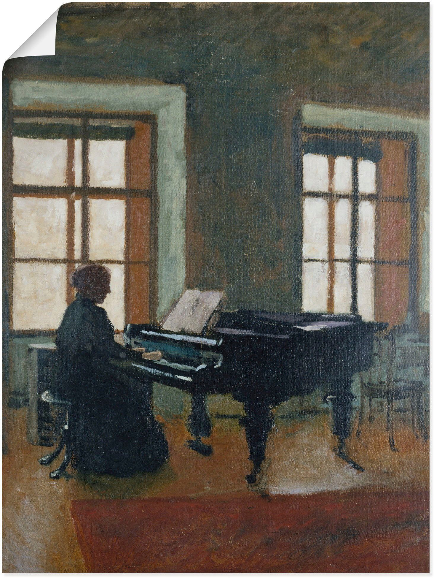 Artland Wandbild Am Klavier. 1910, Instrumente (1 St), als Leinwandbild, Wandaufkleber oder Poster in versch. Größen