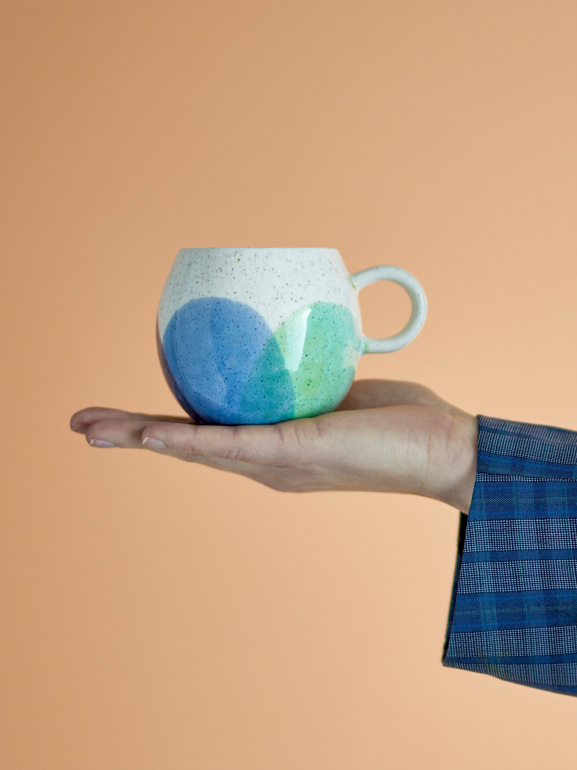 Bloomingville Tasse Bloomingville Paula Tasse, Blau, Steingut, 275 ml, Steingut