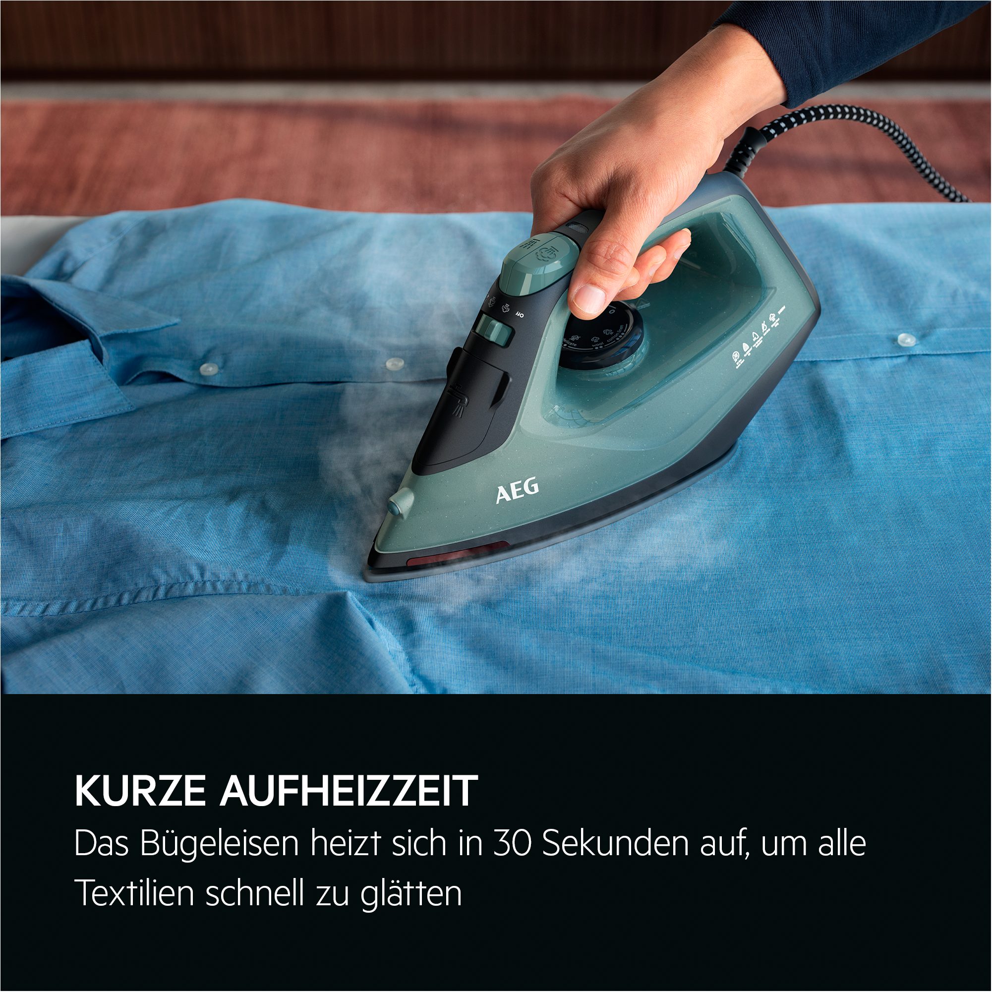 AEG Dampfbügeleisen SI5-2-6OG Gentle 5000, 2400 W, Anti-Kalk-System, Restwärmeanzeige, 110 g Dampfstoss – Bild 5 von 5