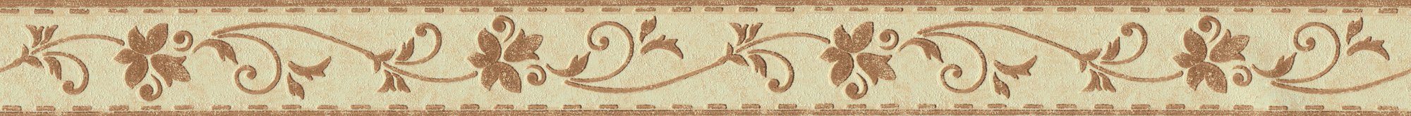 Bricoflor Schmale Tapetenbordüre Selbstklebend Blumen Bordüre in Gold Braun günstig online kaufen