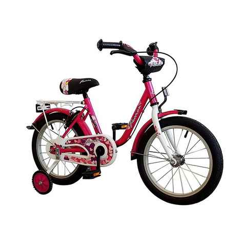 T&Y Trade Kinderfahrrad 18 Zoll Kinder Mädchen City Fahrrad Bike Rad Kinderfahrrad PASSION, Gepäckträger, Stützräder