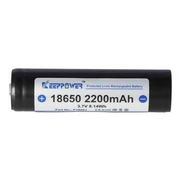 Keeppower Keeppower 18650 - 2200mAh, 3,7V Li-Ion-Akku geschützt 68,9x18,5mm Akku 2200 mAh (3,7 V)