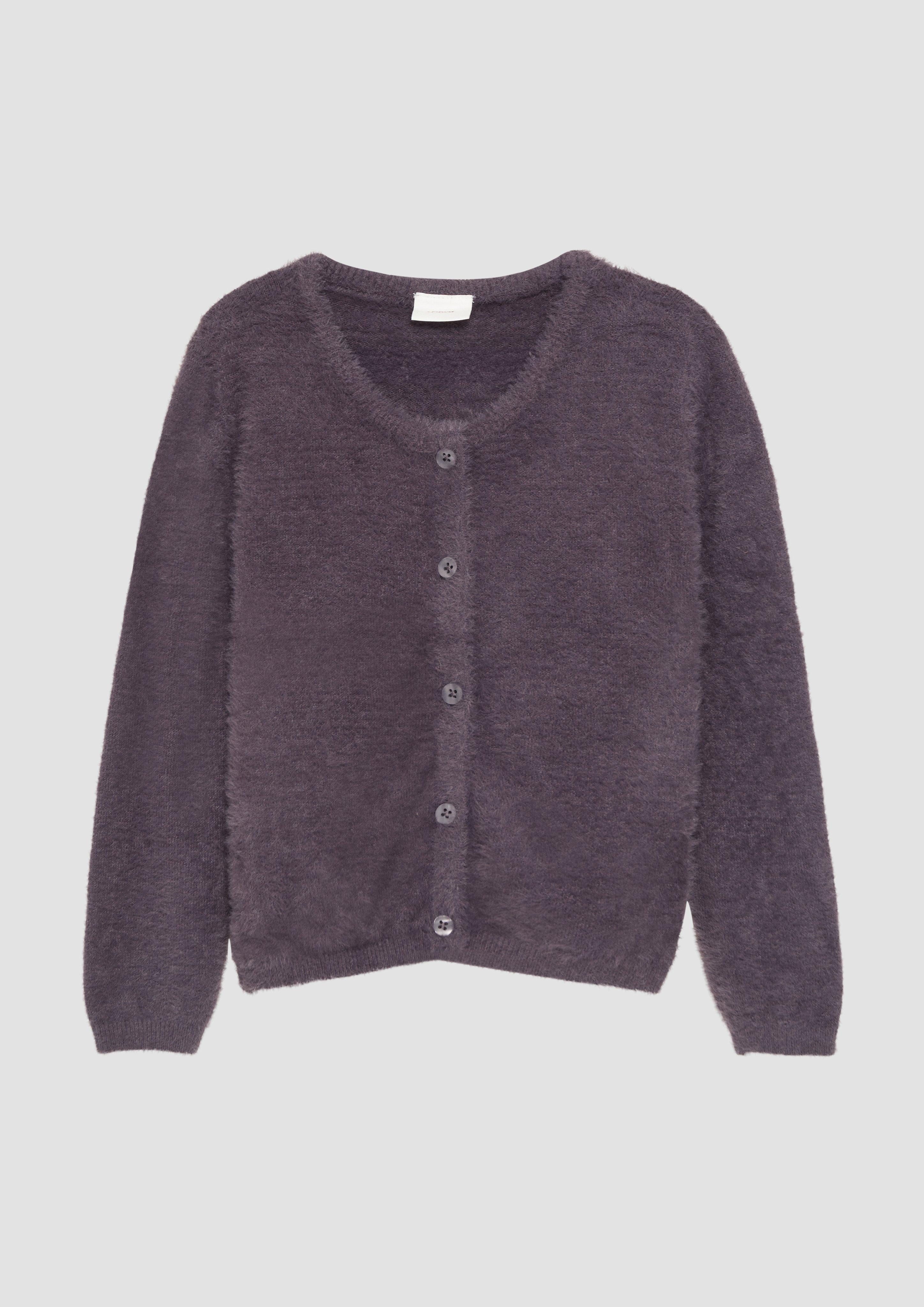 Strickjacke Flauschige Strickjacke aus Effekt-Garn